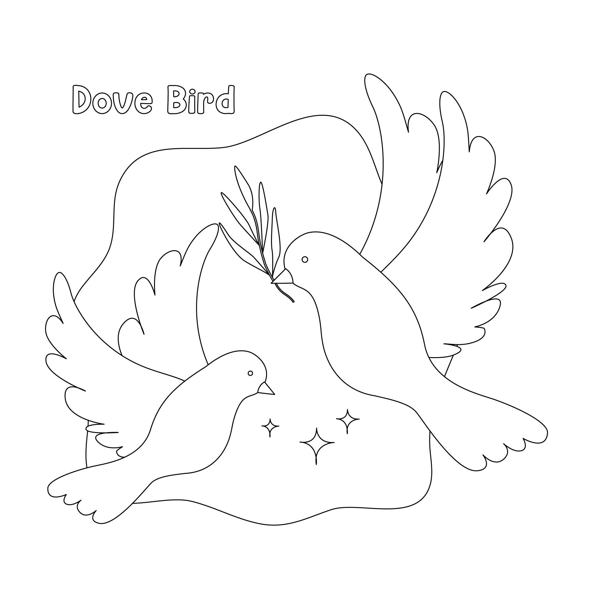 Printable Dove Bird Coloring Pages