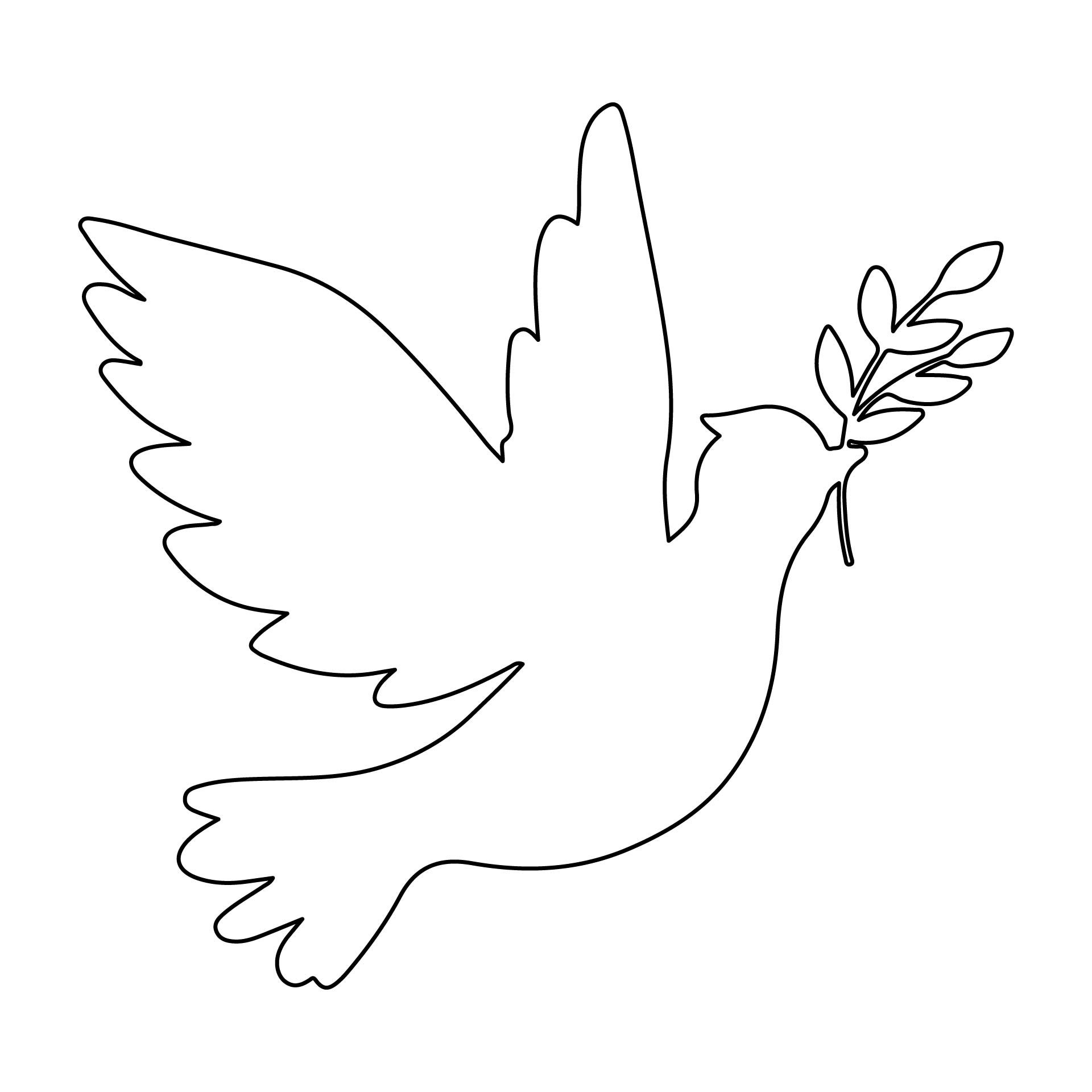 Printable Dove Drawing Cutting Stencil Template