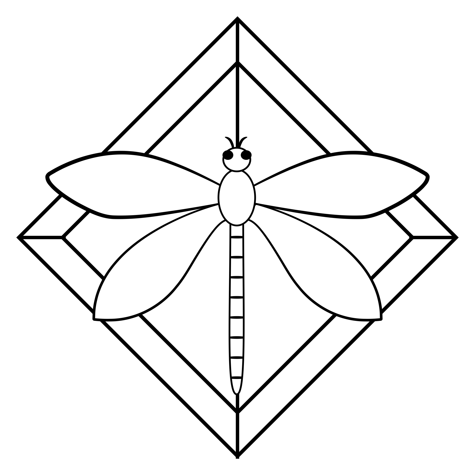 Printable Dragonfly Stained Glass Quilt Pattern