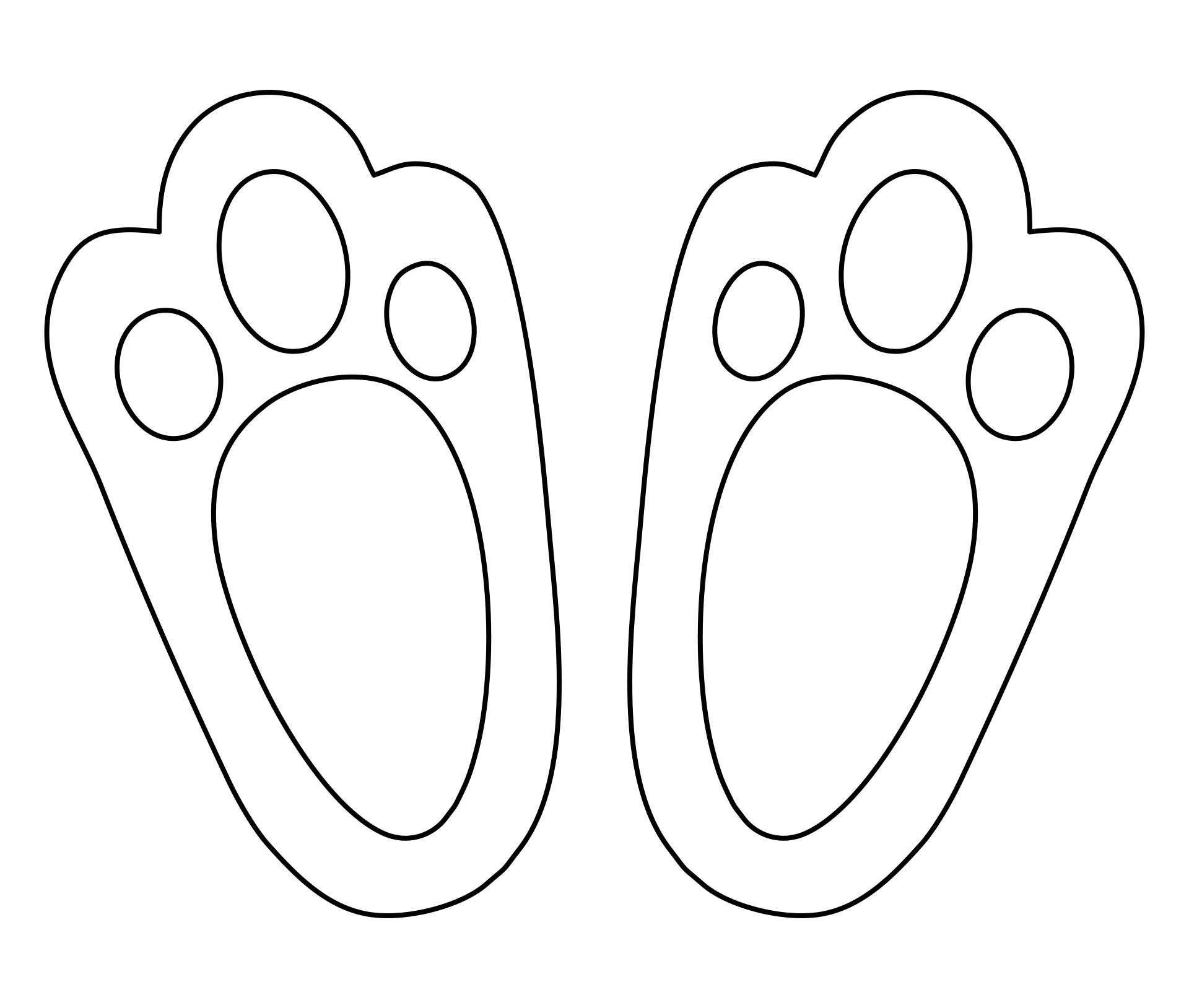 Printable Easter Bunny Footprint Stencil Template