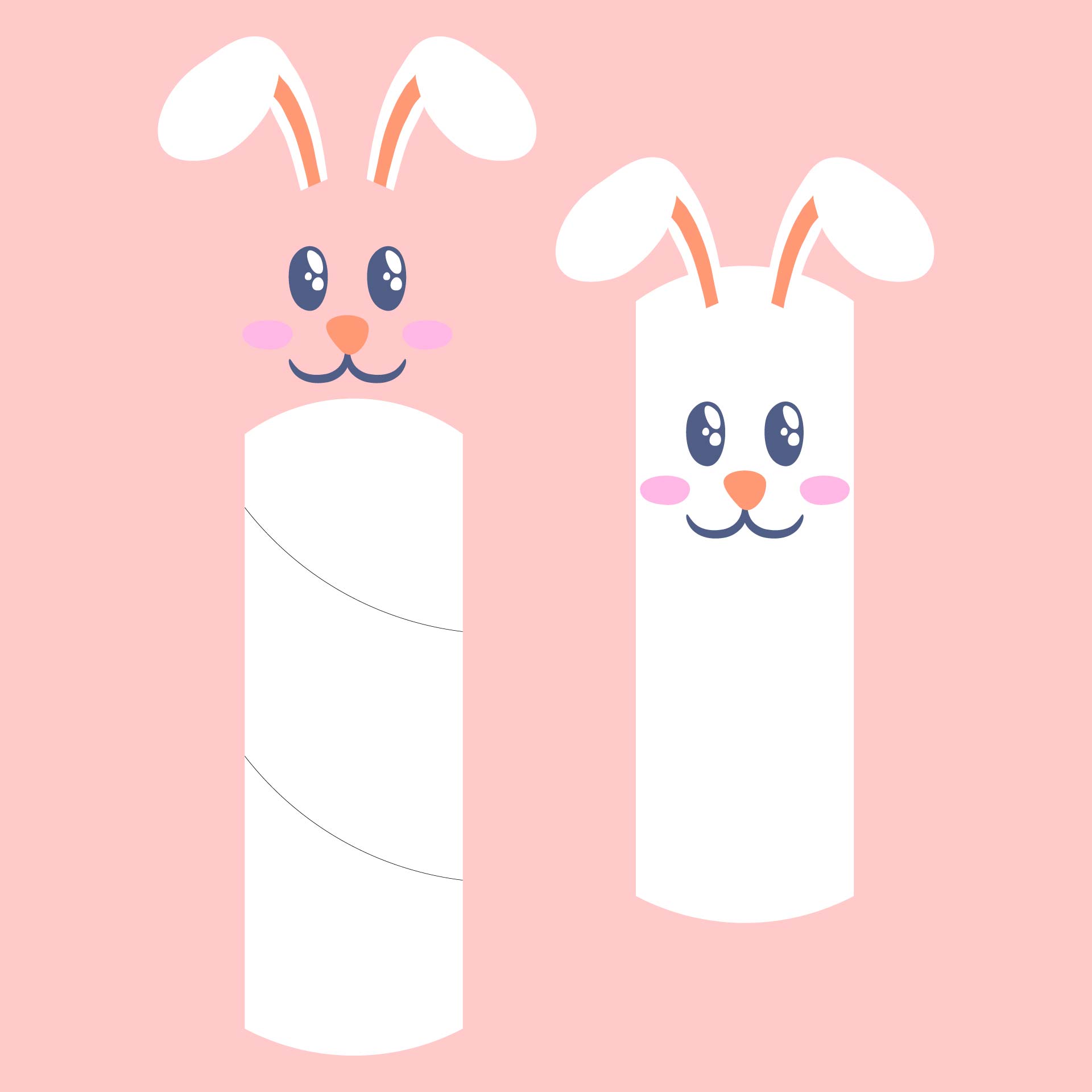 Printable Easter Bunny Toilet Paper Roll Template