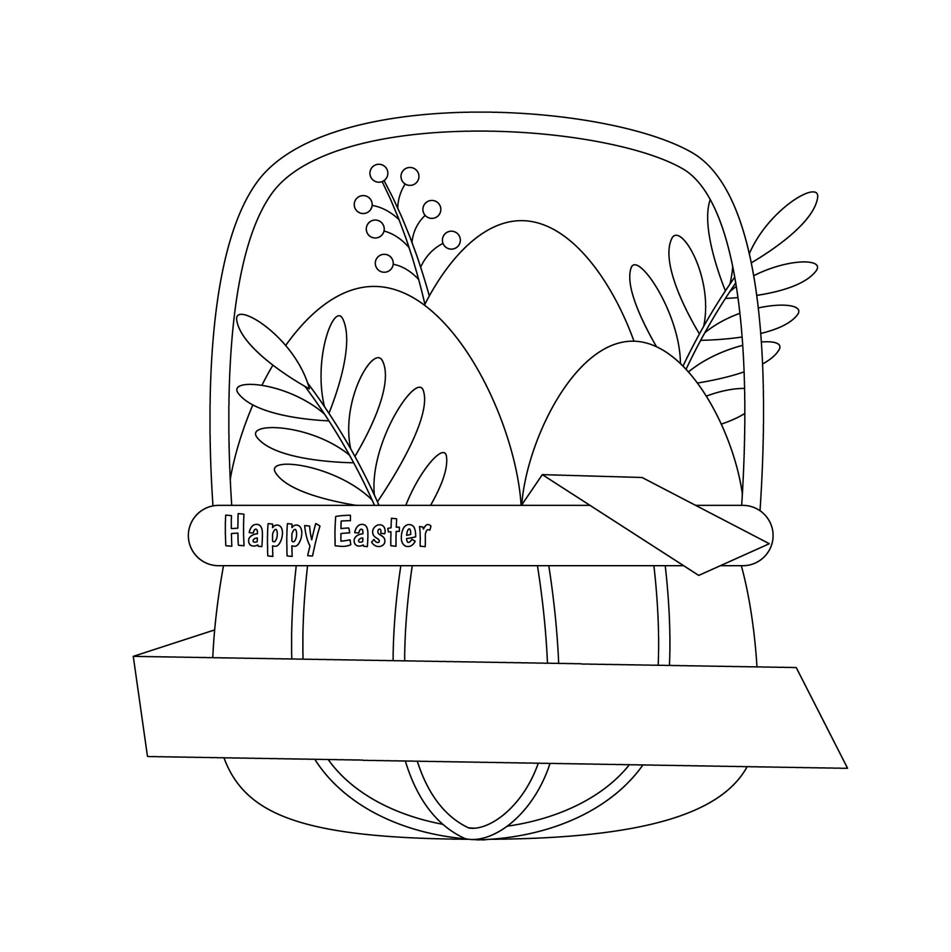 Printable Easter Card Basket Coloring Pages