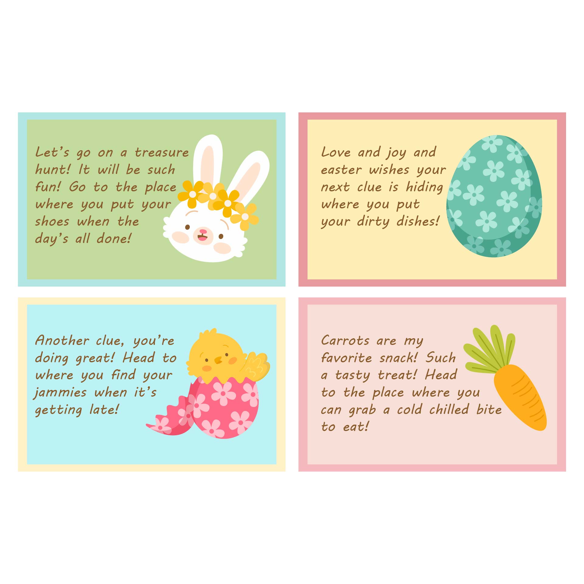 Printable Easter Egg Hunt Cards