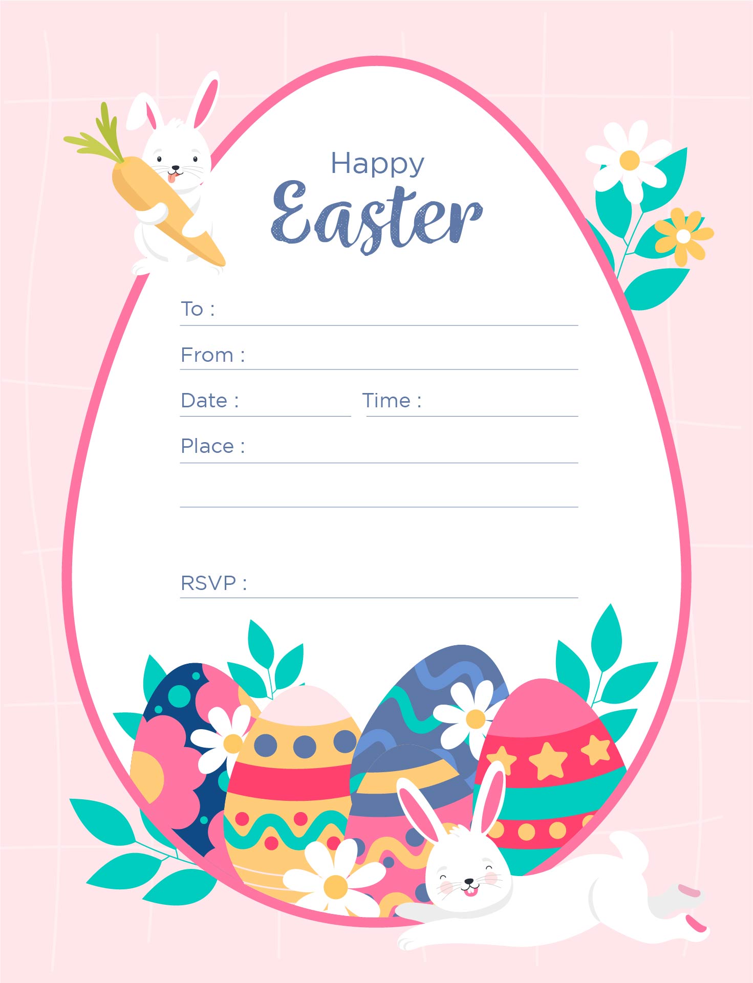 Printable Easter Party Invitation Template