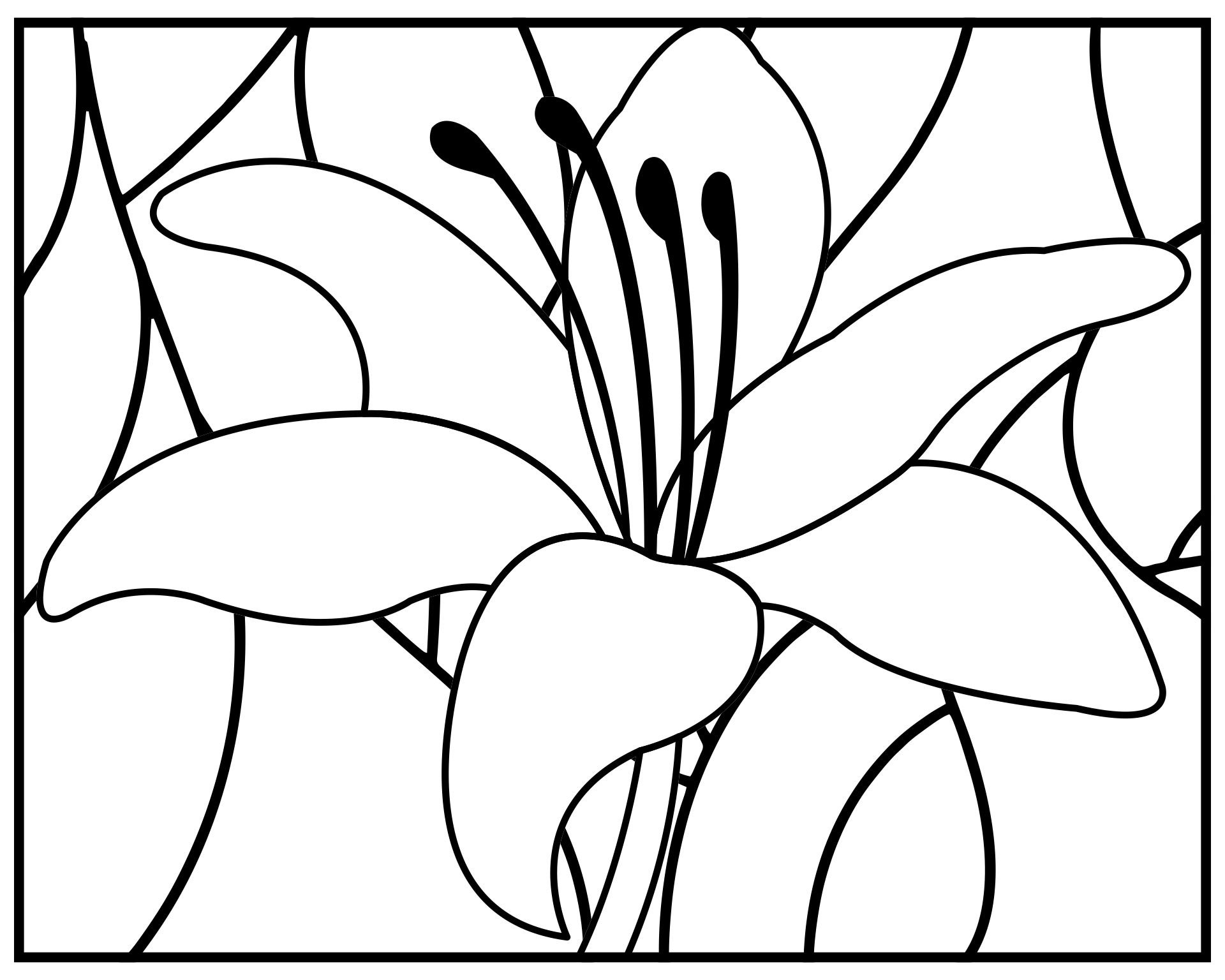 Printable Easter Stained Glass Window Liliy Coloring Page