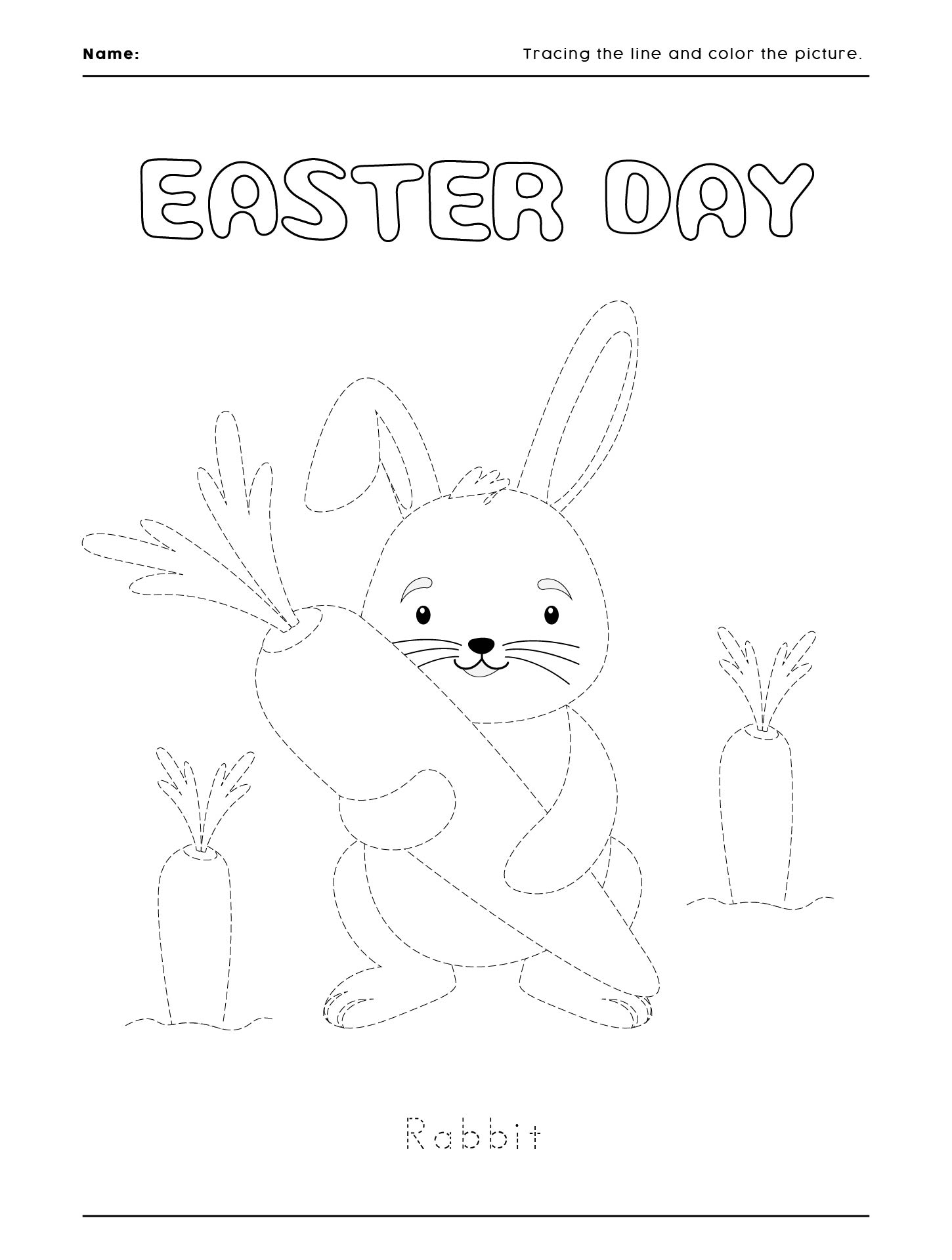 Printable Easter Tracing And Coloring Pages For Kids