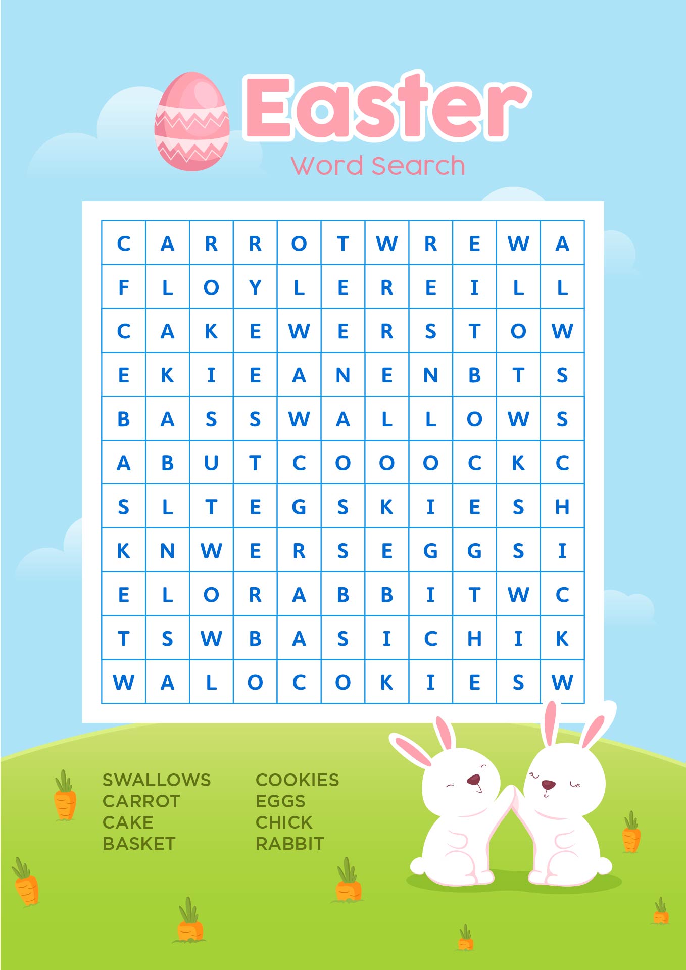 Printable Easter Word Search For Kids