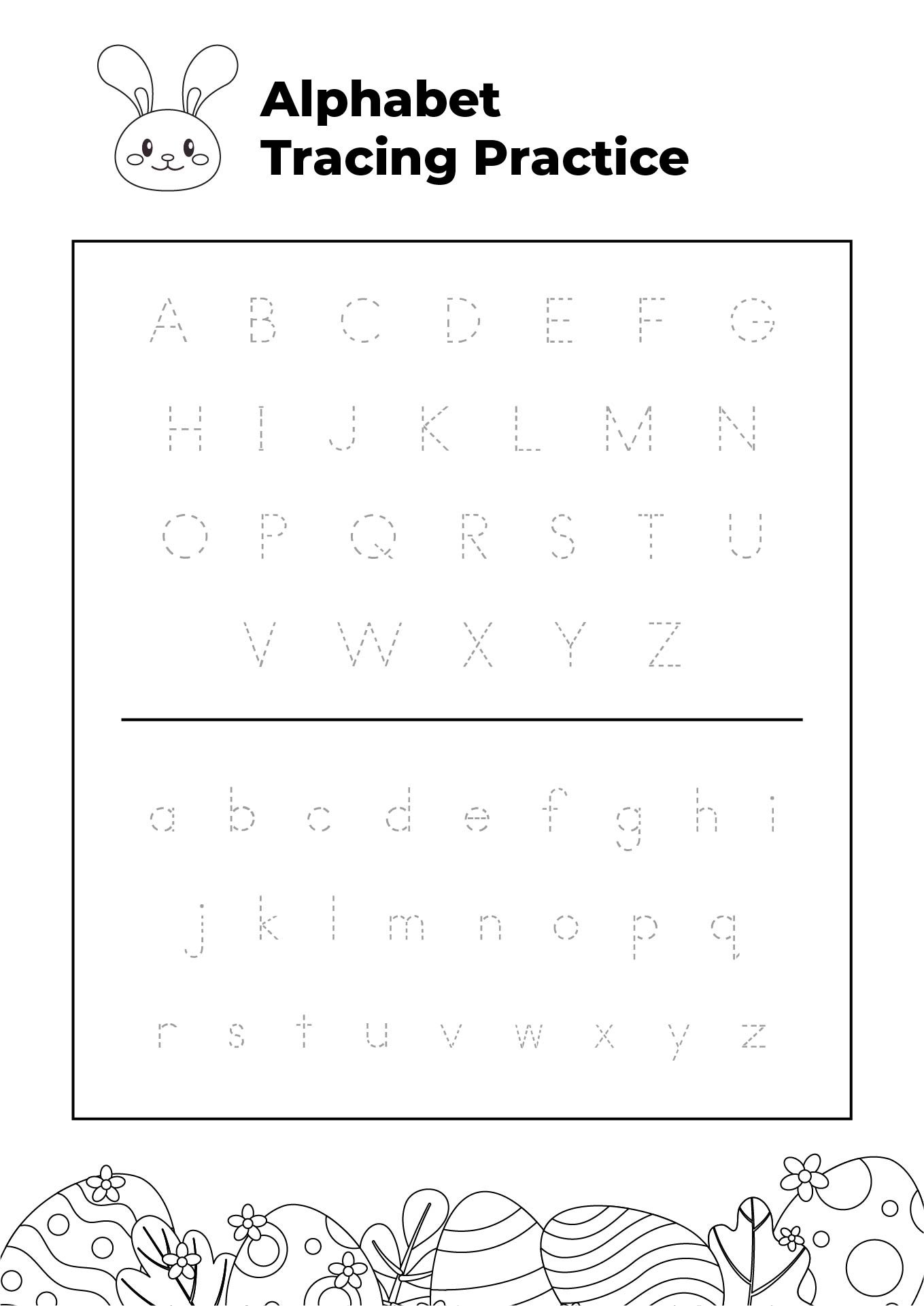 Printable Easter Worksheets Alphabet Tracing Practice