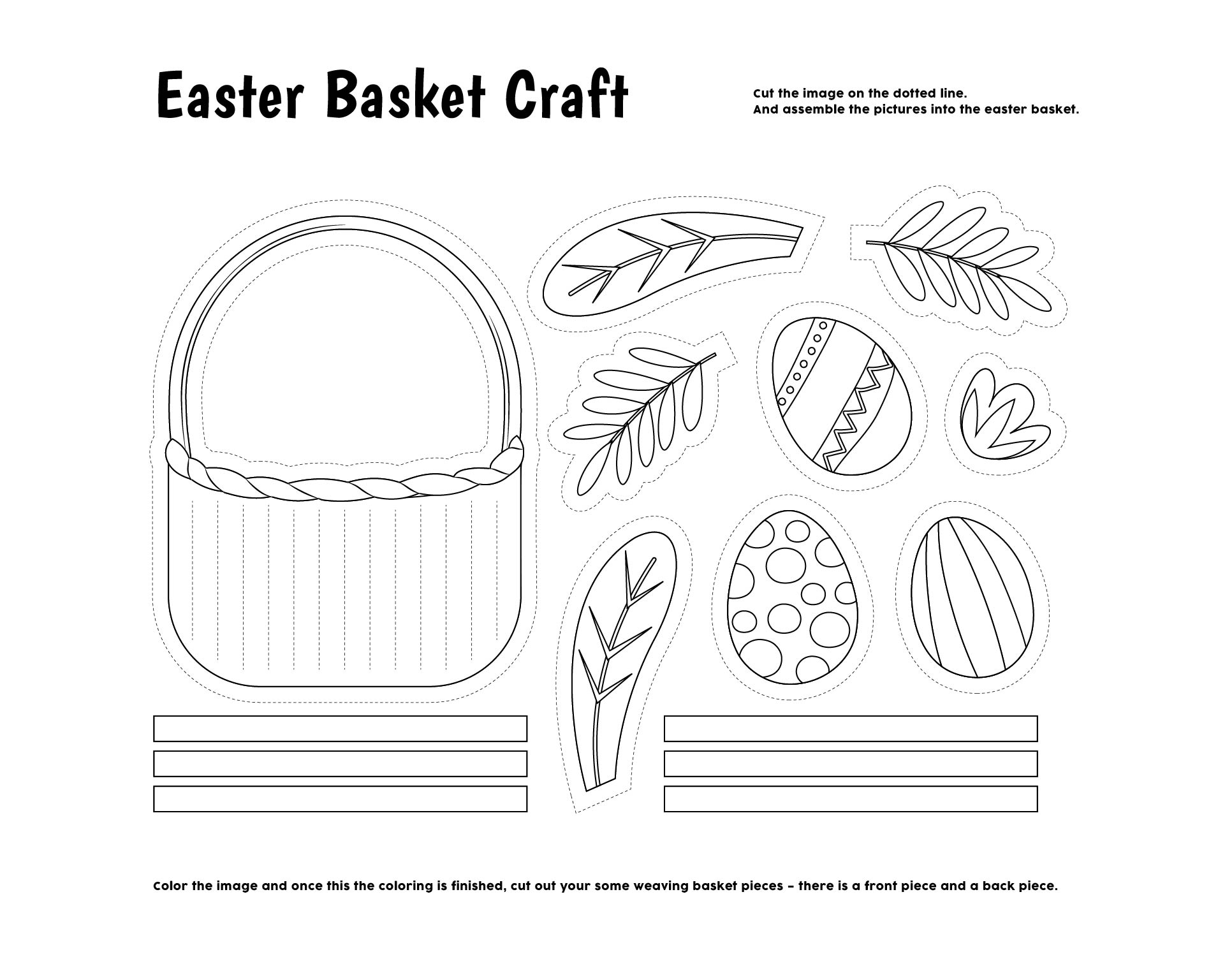 Printable Easy Basket Weaving Craft Template