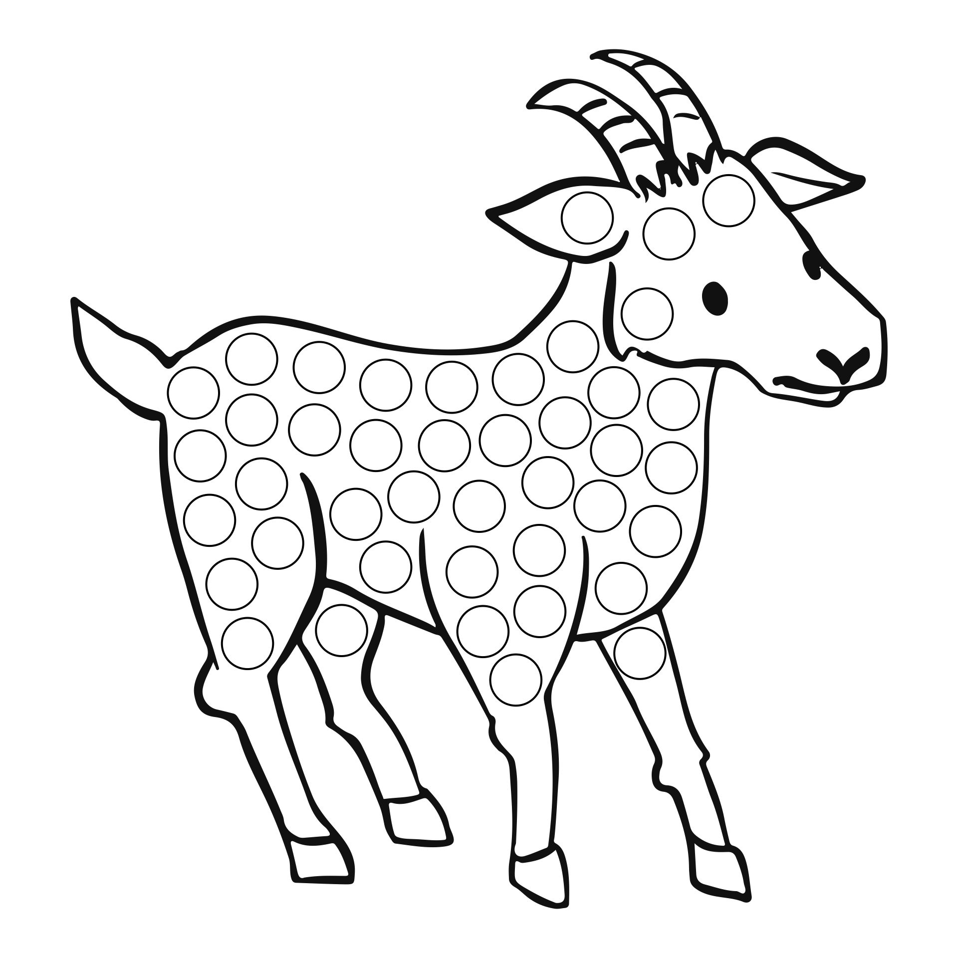 Printable Farm Animal Dot Marker Coloring Pages For Toddlers