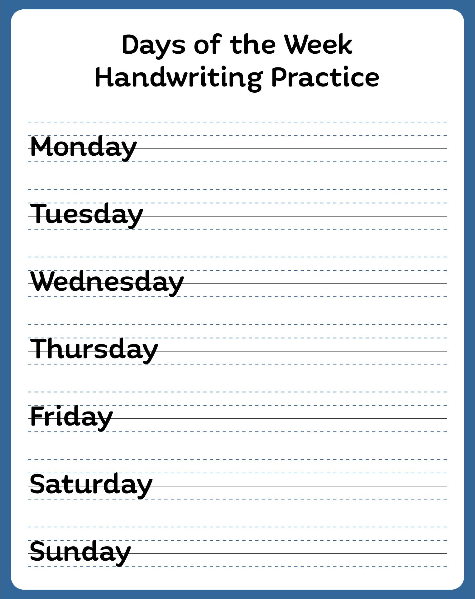 Printable Handwriting Practice Activity