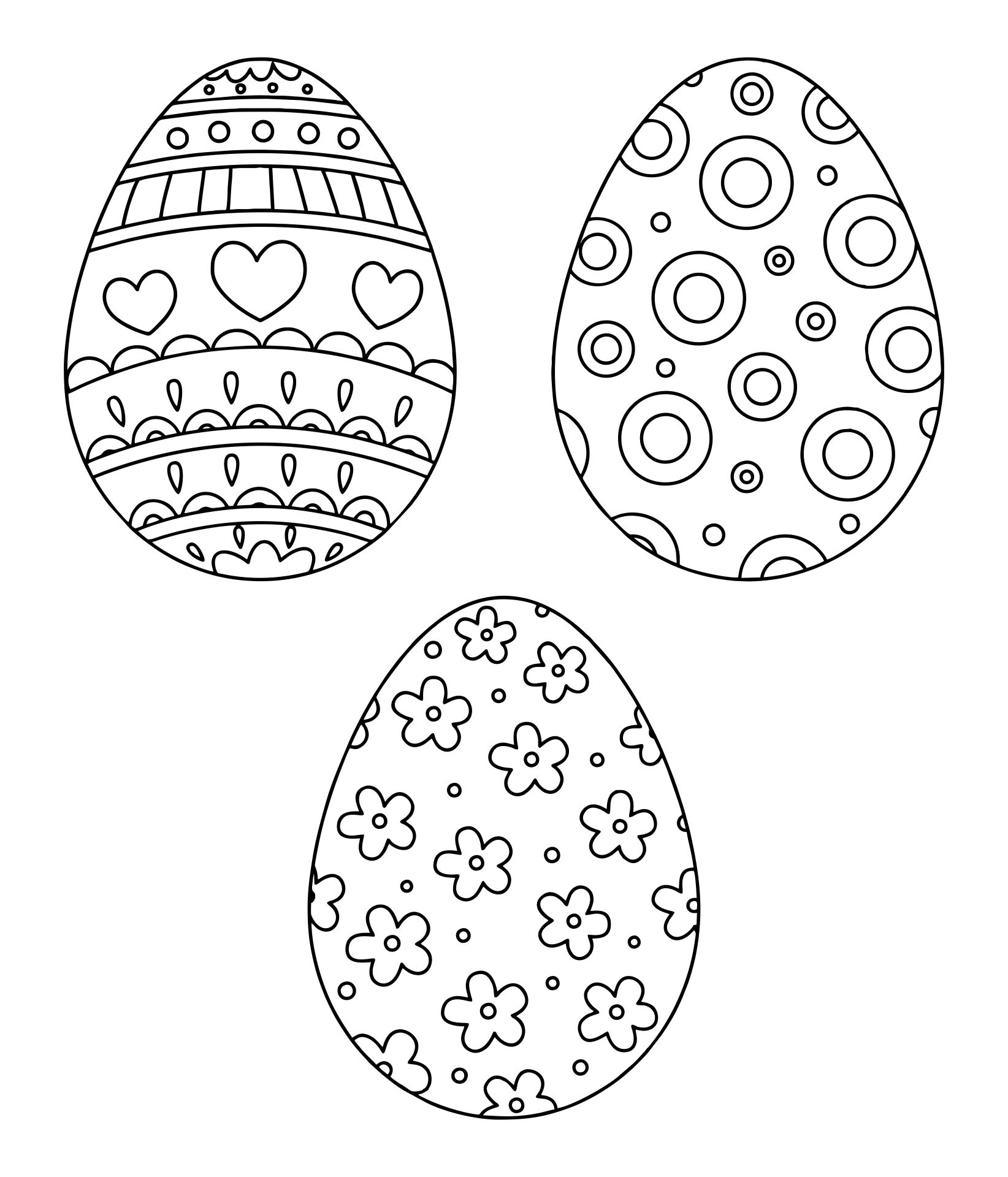 Printable Happy Easter Eggs Coloring Pages