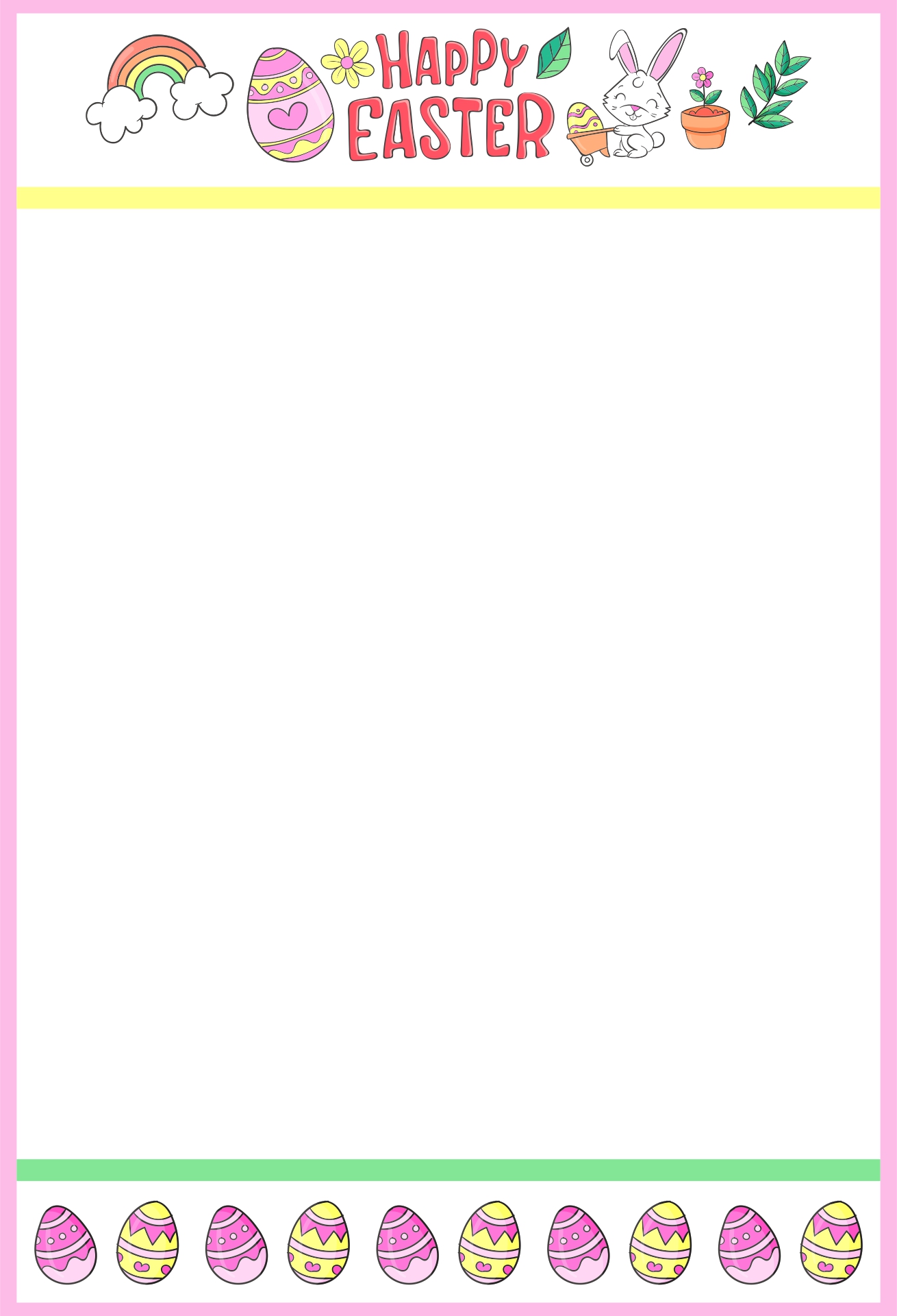 Printable Happy Easter Letter Paper Template