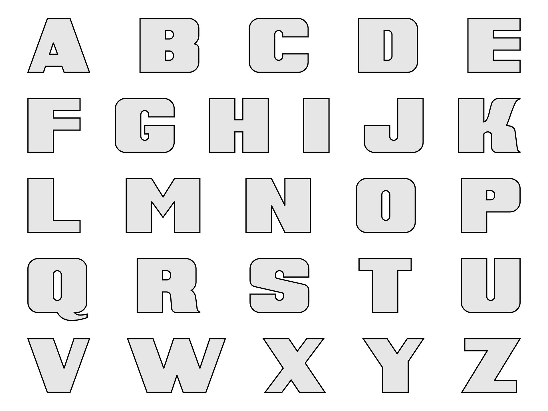 Printable Large Alphabet Stencils