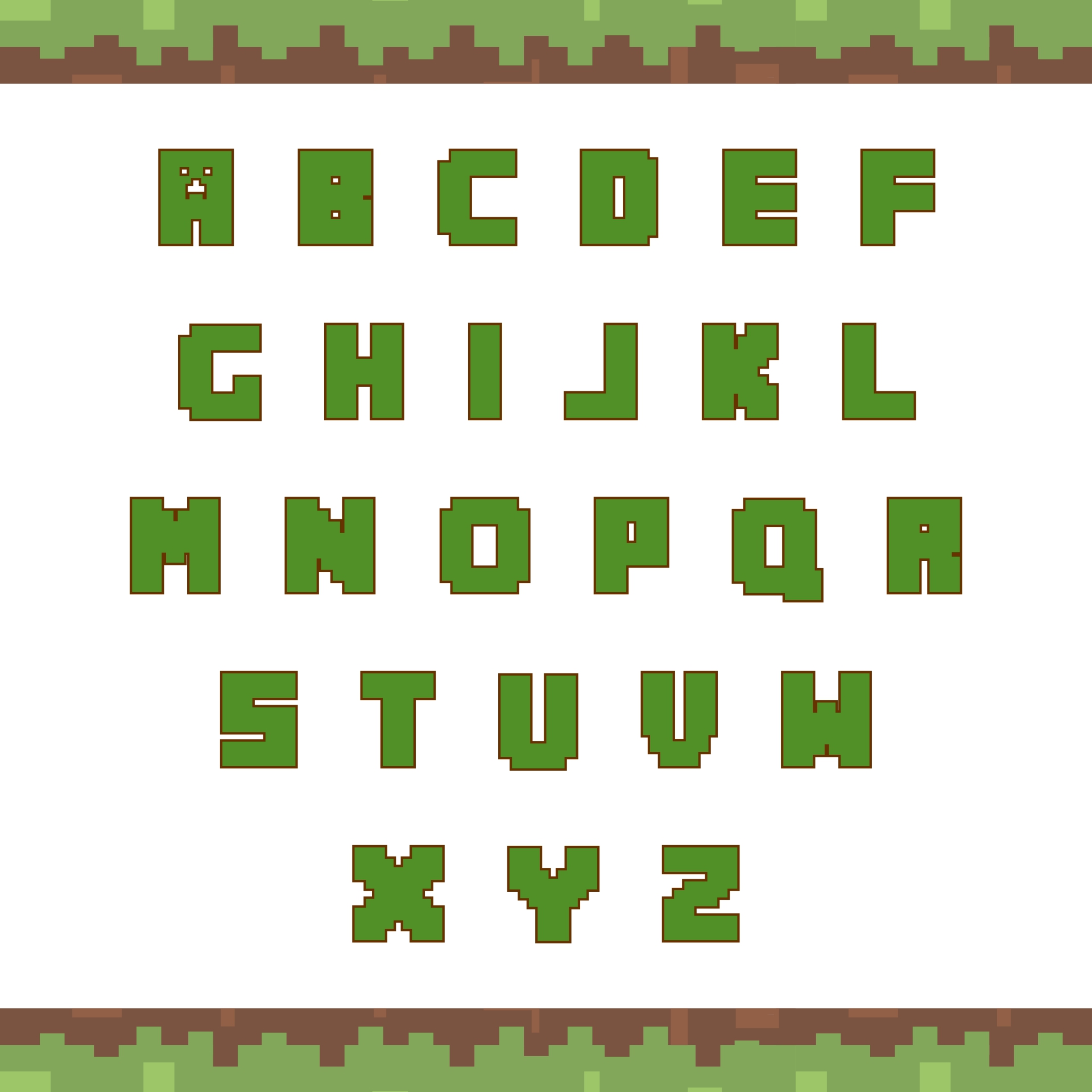 Printable Minecraft Alphabet Banner
