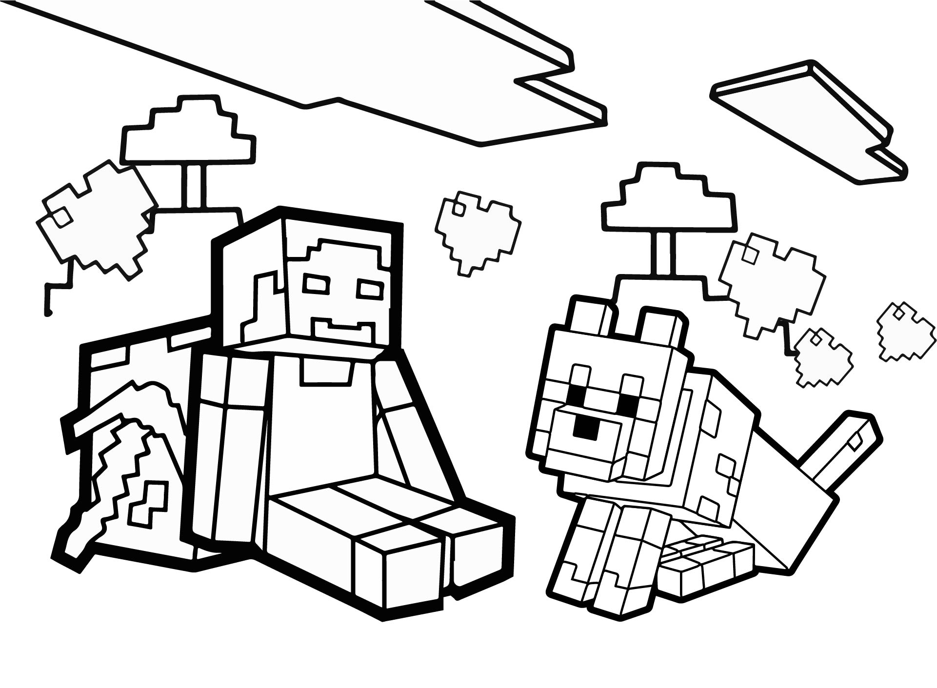 Printable Minecraft Valentines Coloring Page