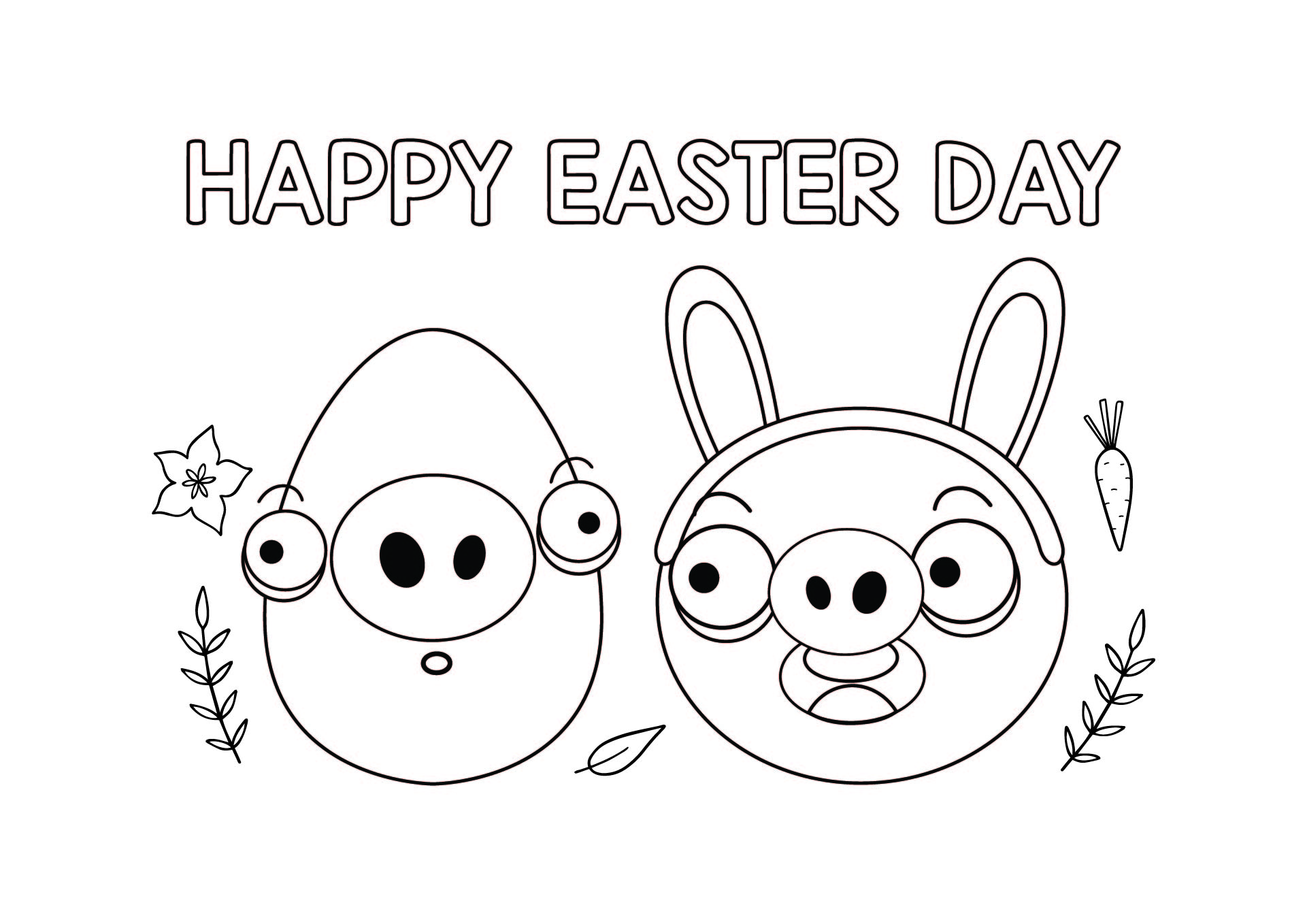 Printable Minion Pig Stealing Easter Eggs Coloring Page
