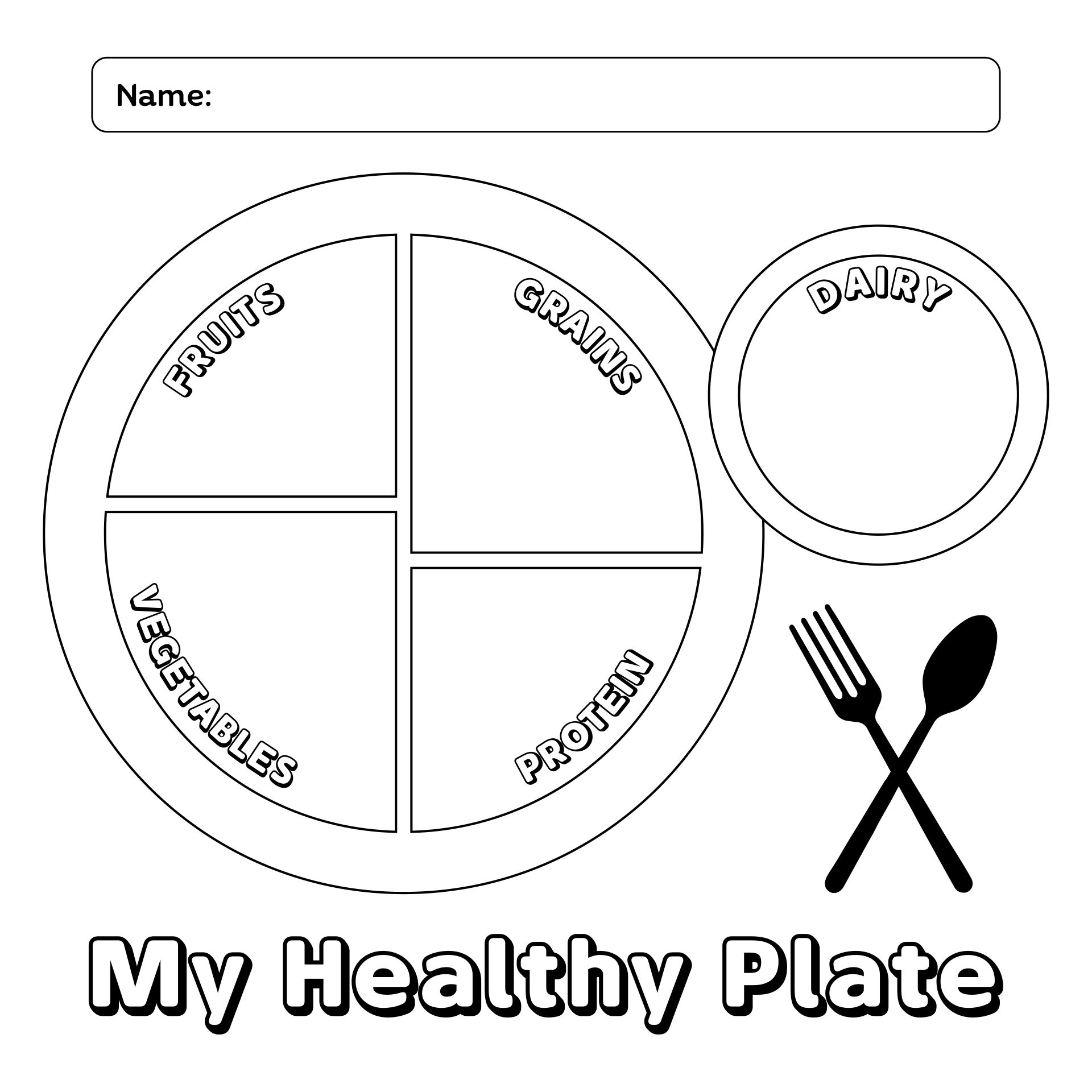Printable My Plate Worksheet For Health Template