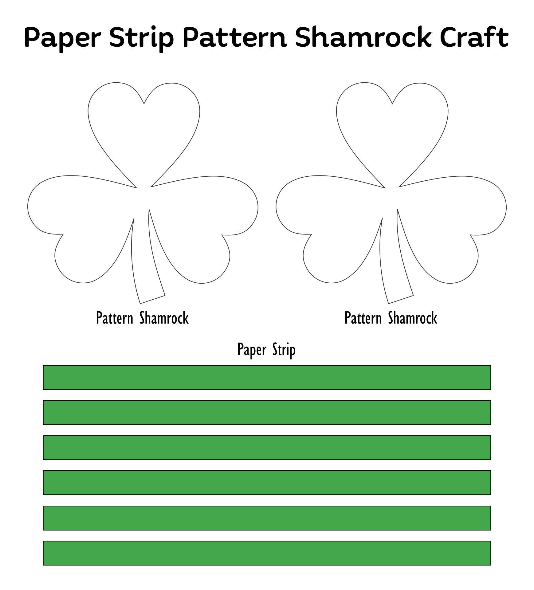 Printable Paper Strip Pattern Shamrock Craft