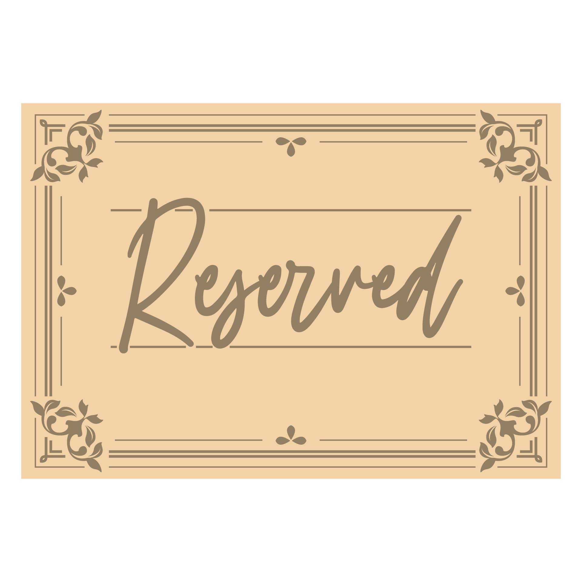 Printable Reserved Table Sign Template