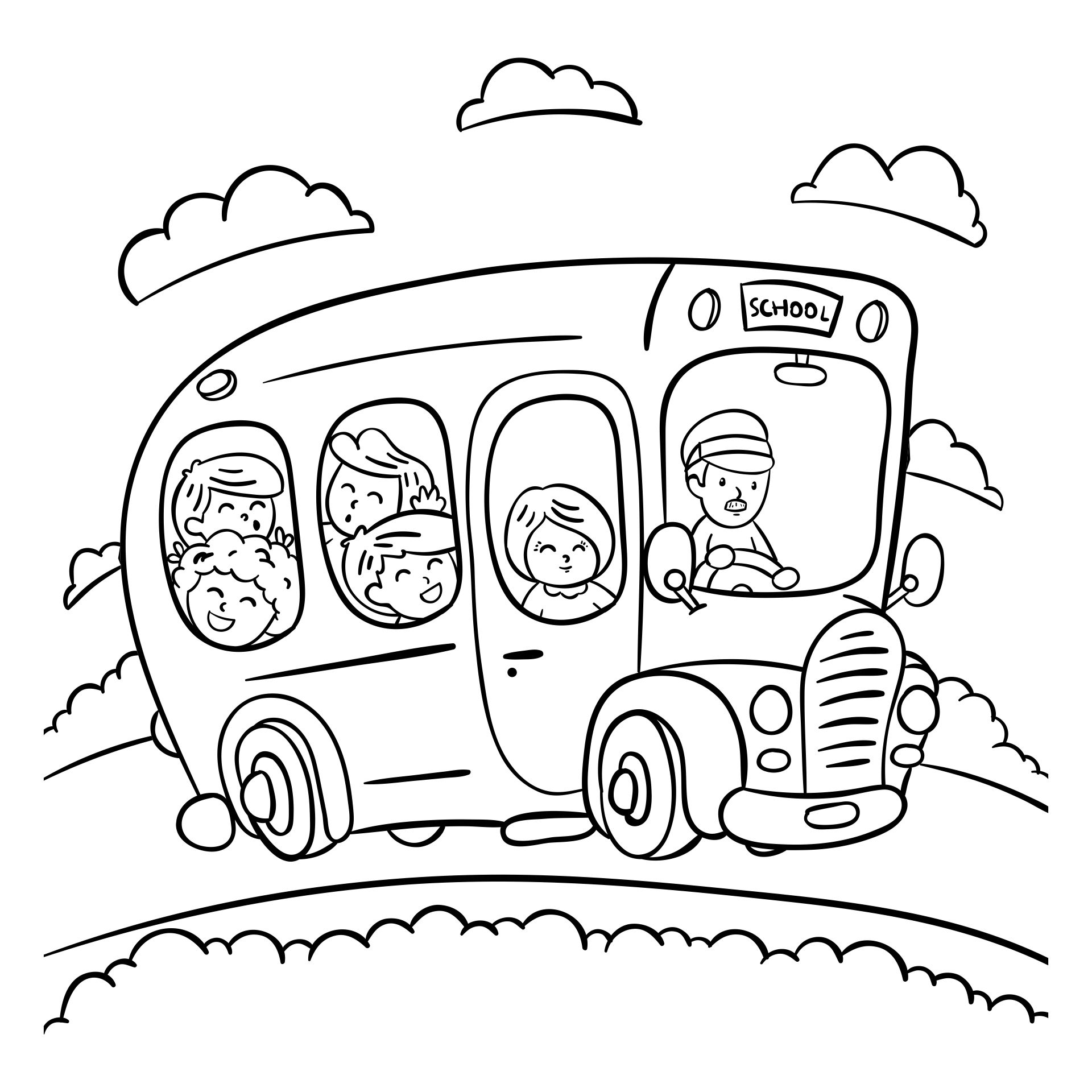 Printable School Bus Coloring Pages For Kids