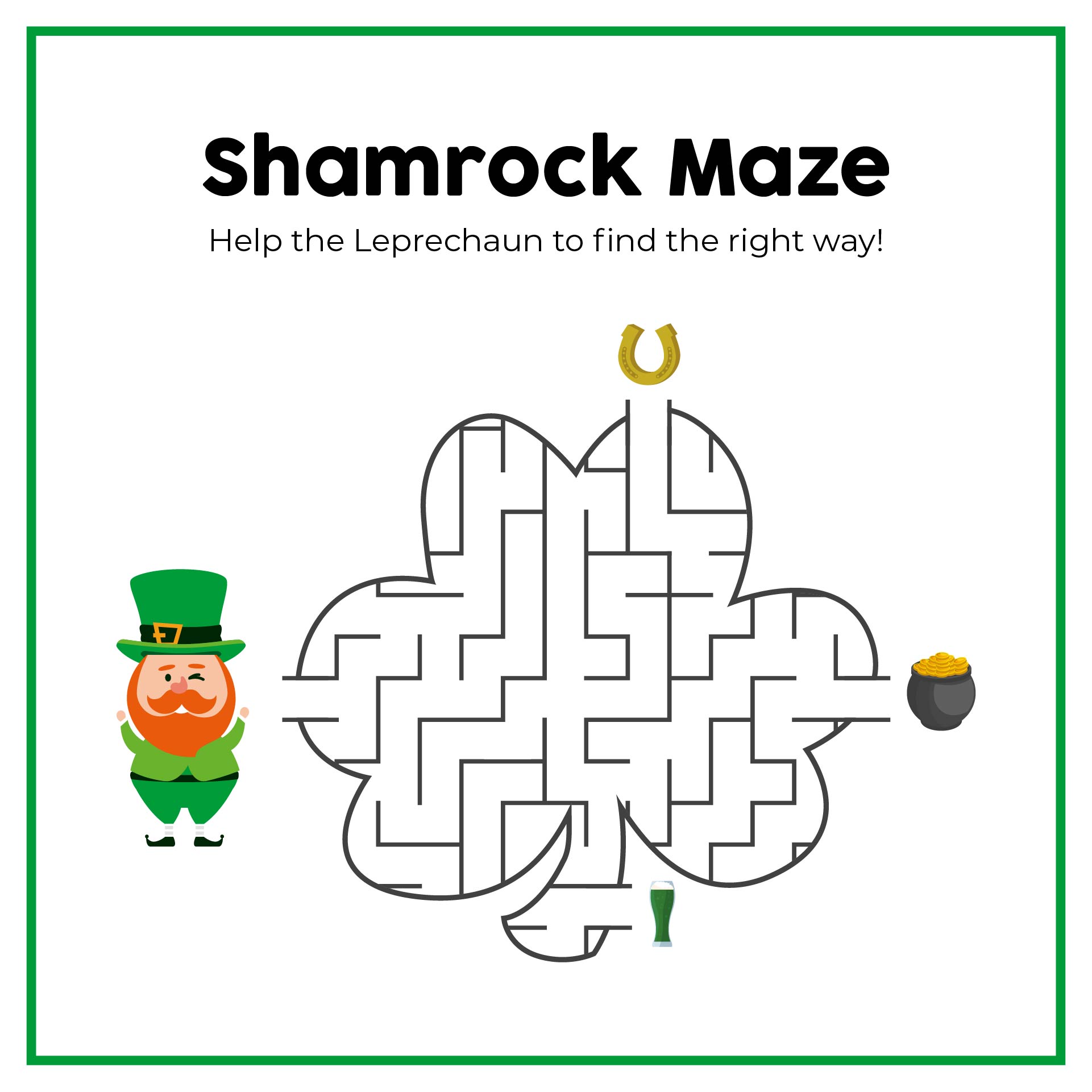 Printable Shamrock Maze