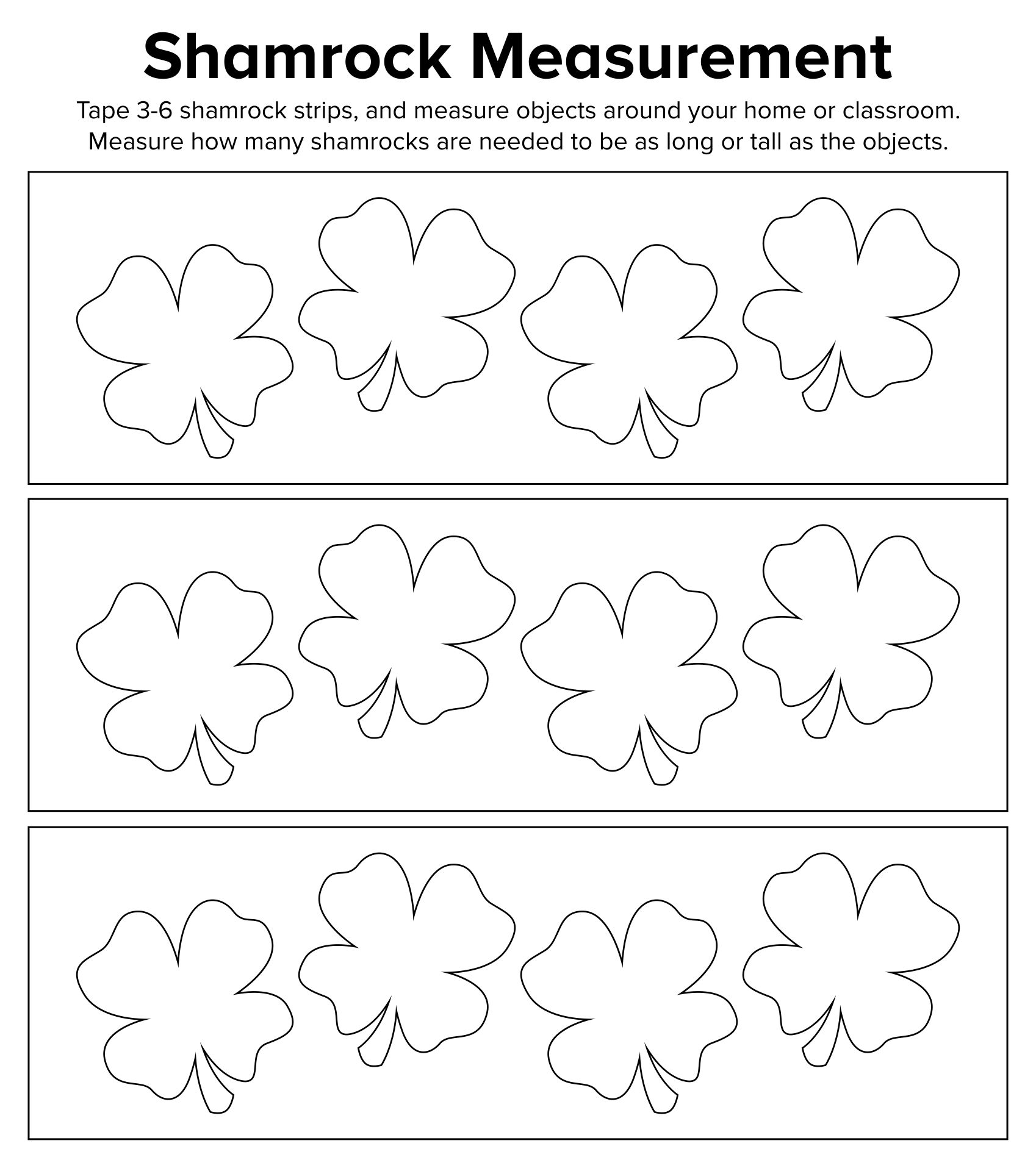 Printable Shamrock Measurement Strips