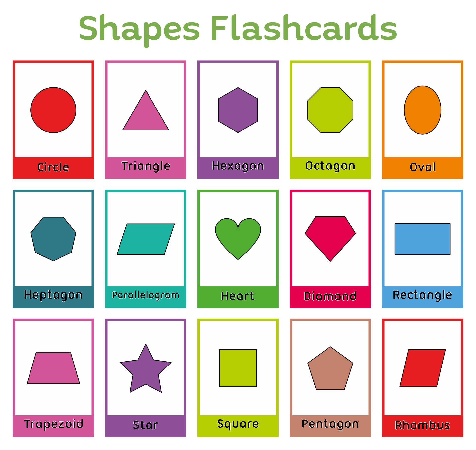 Printable Shapes Flashcards