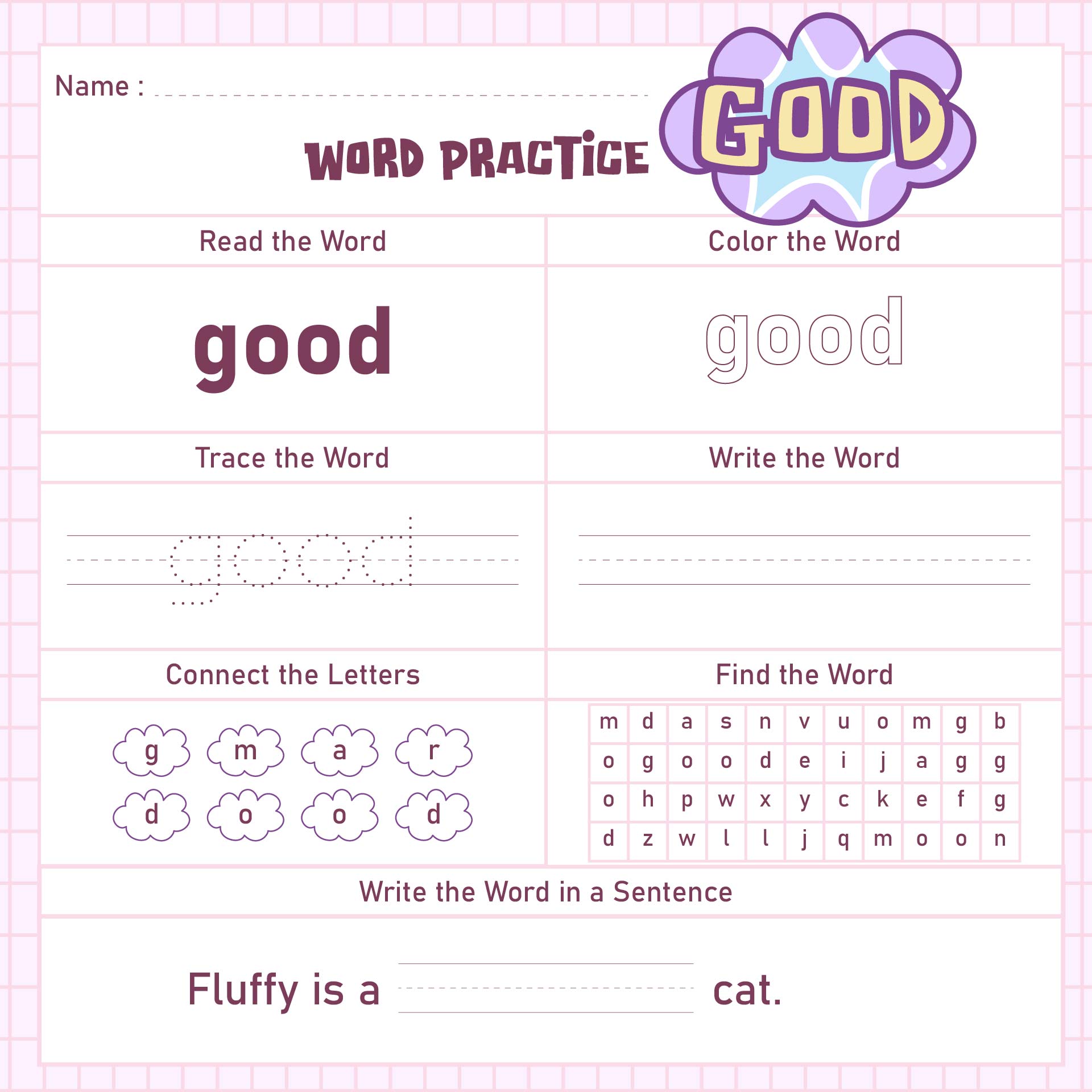 Printable Sight Words Practice