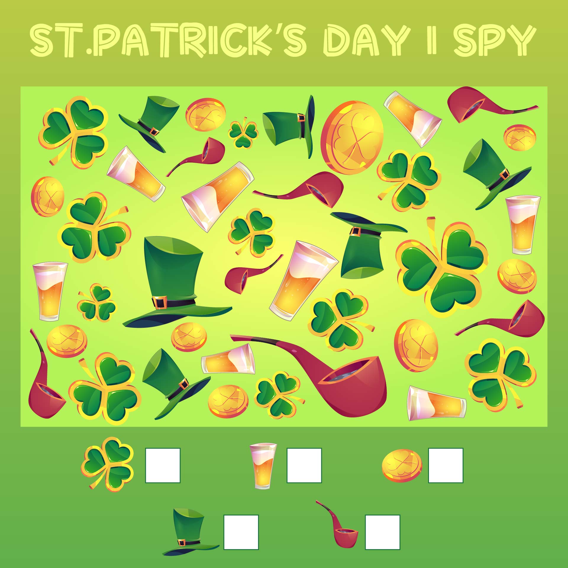 Printable St Patricks Day I Spy Game