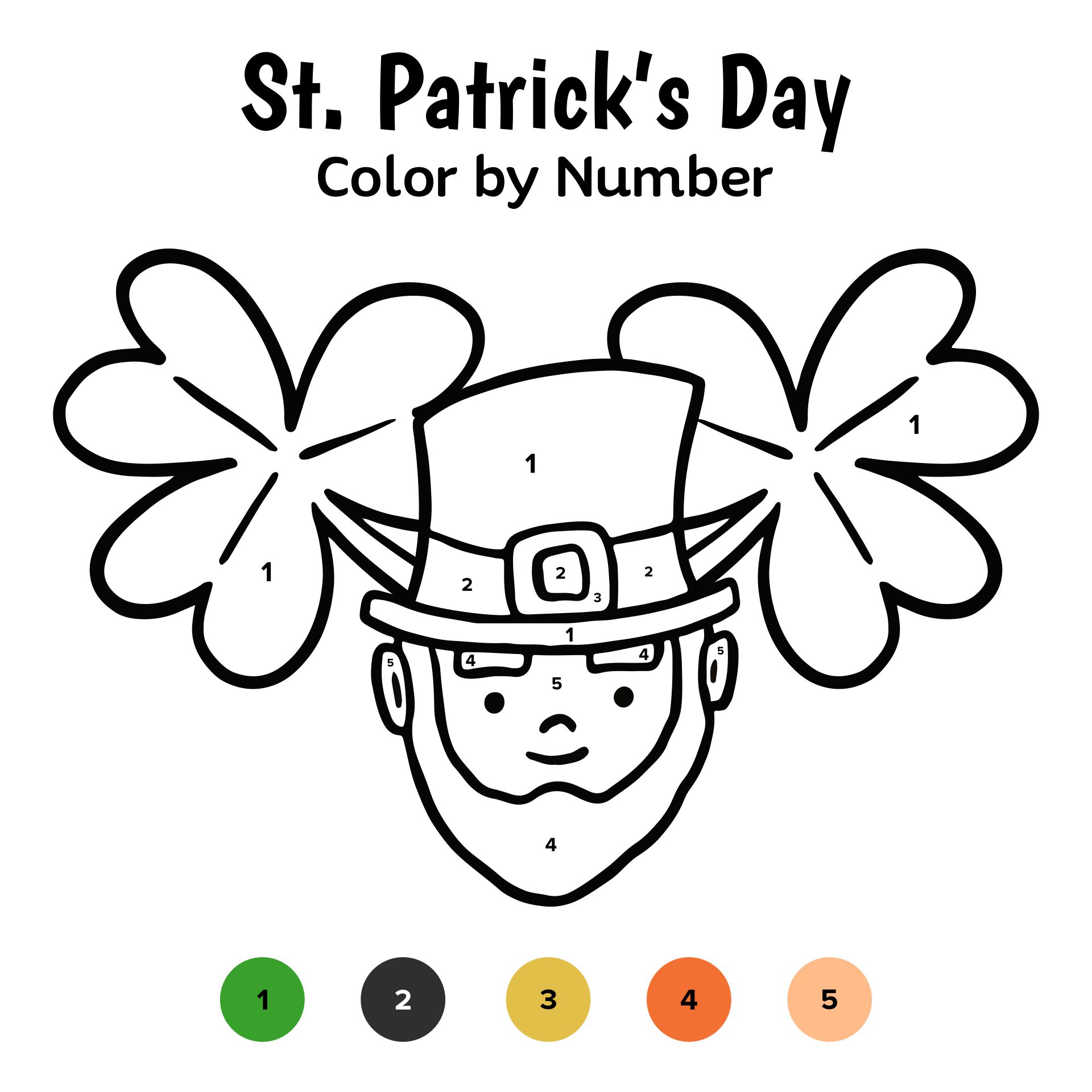 Printable St. Patricks Day Color By Number