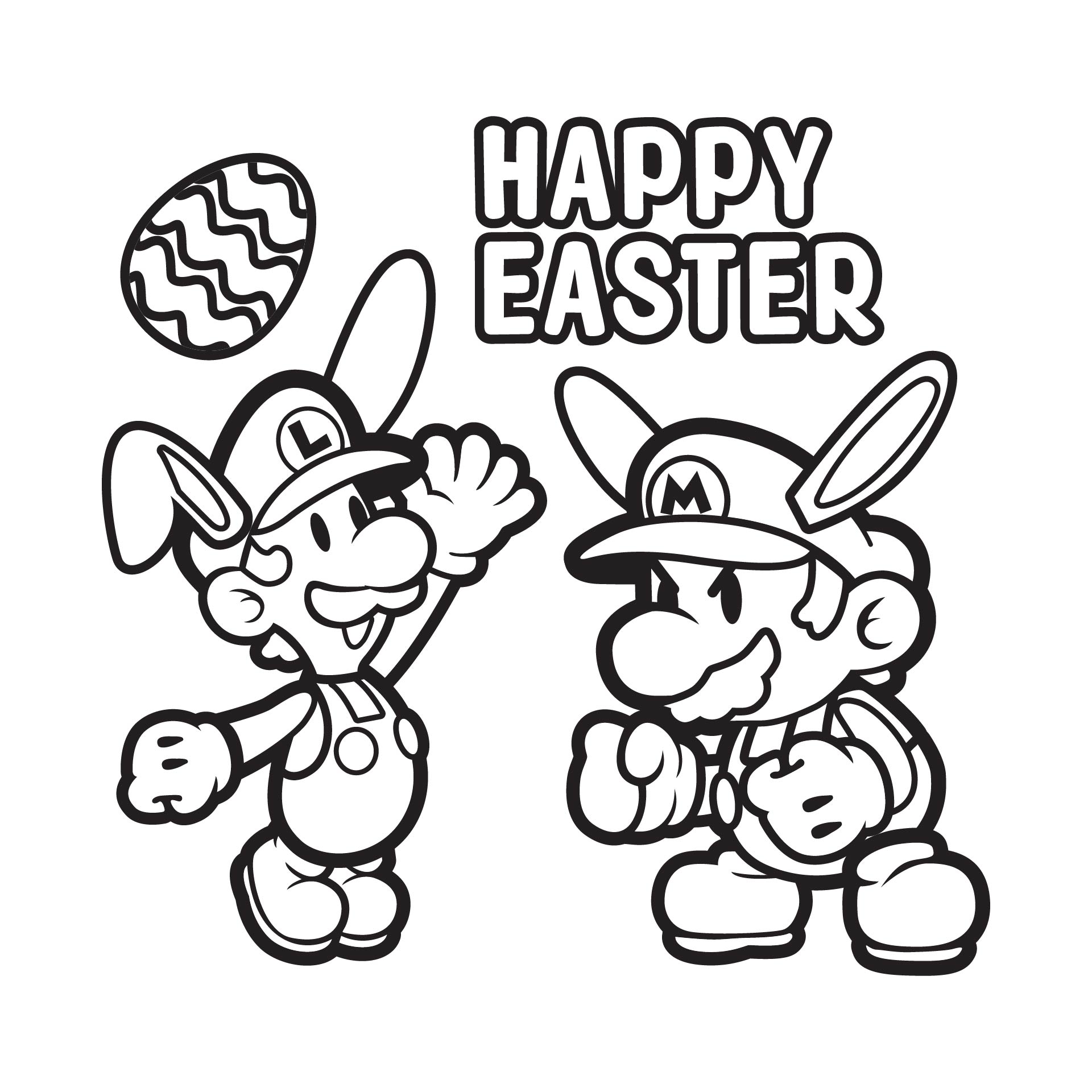 Printable Super Mario Easter Coloring Pages