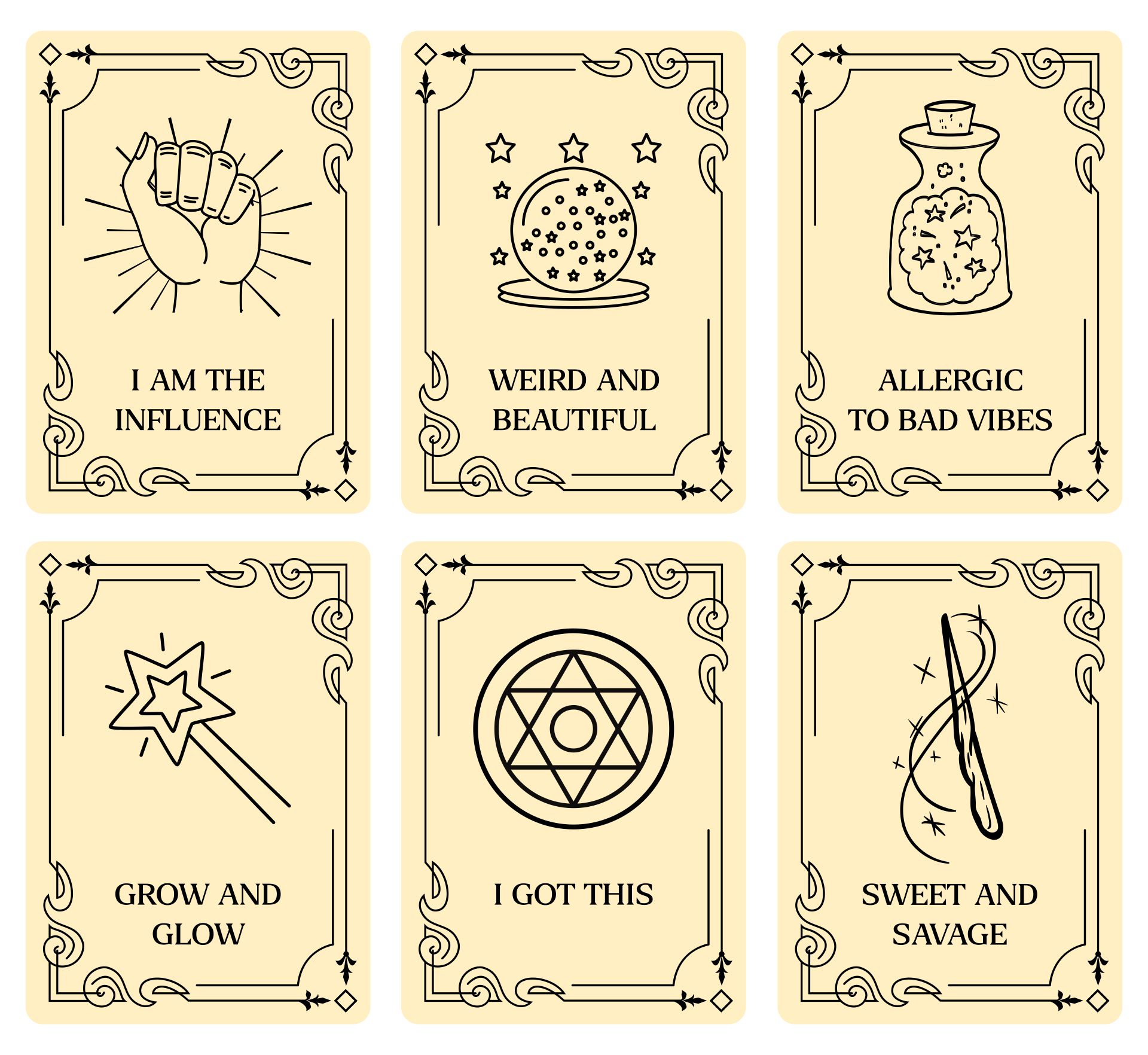 Printable Tarot Affirmation Cards