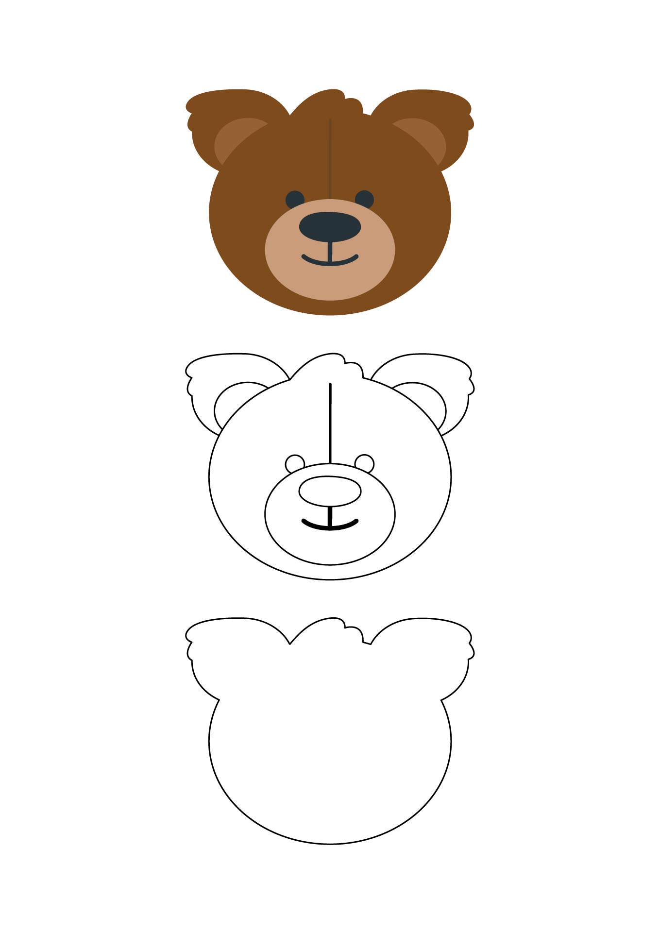Printable Teddy Bear Head Template