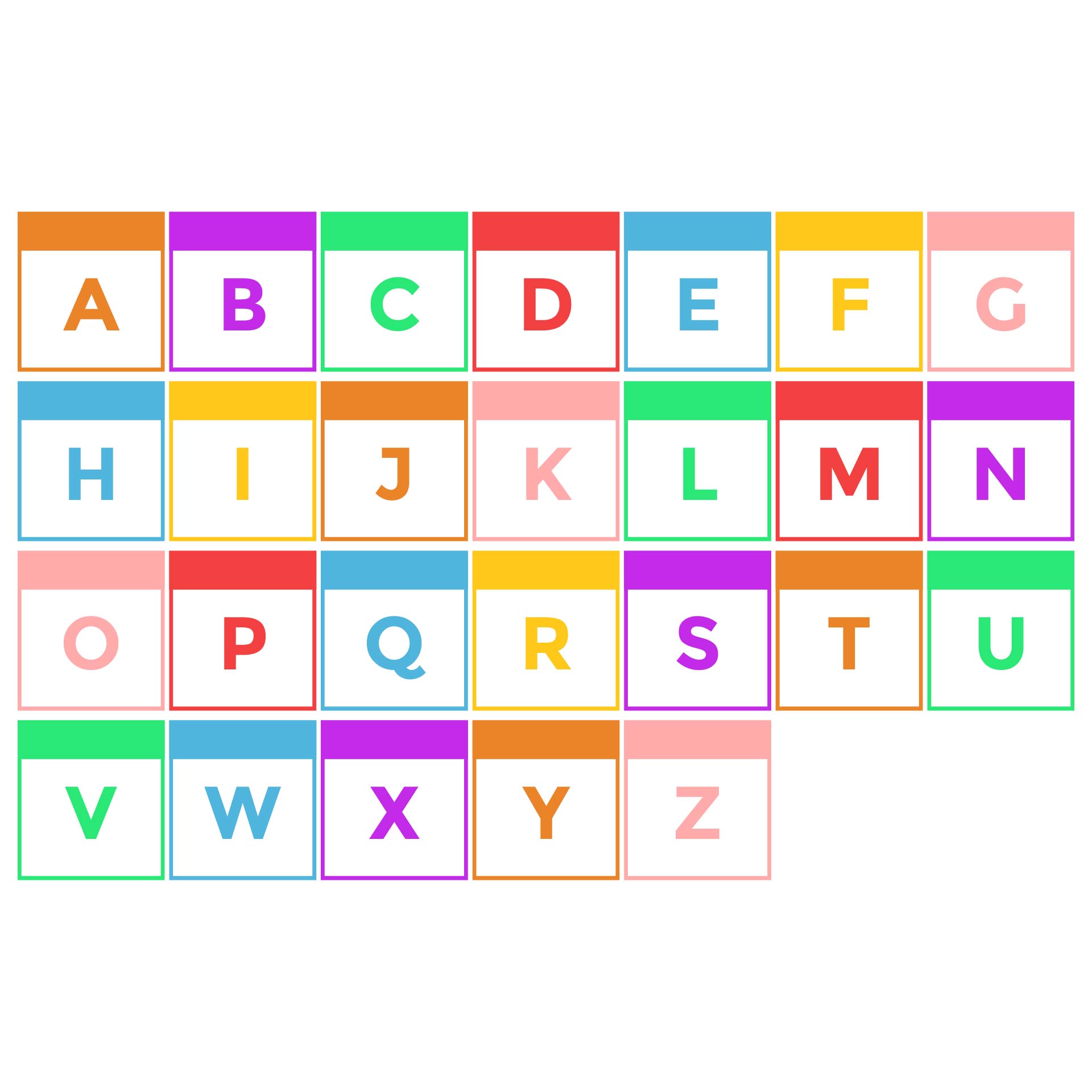 Printable Uppercase Alphabet Flashcards