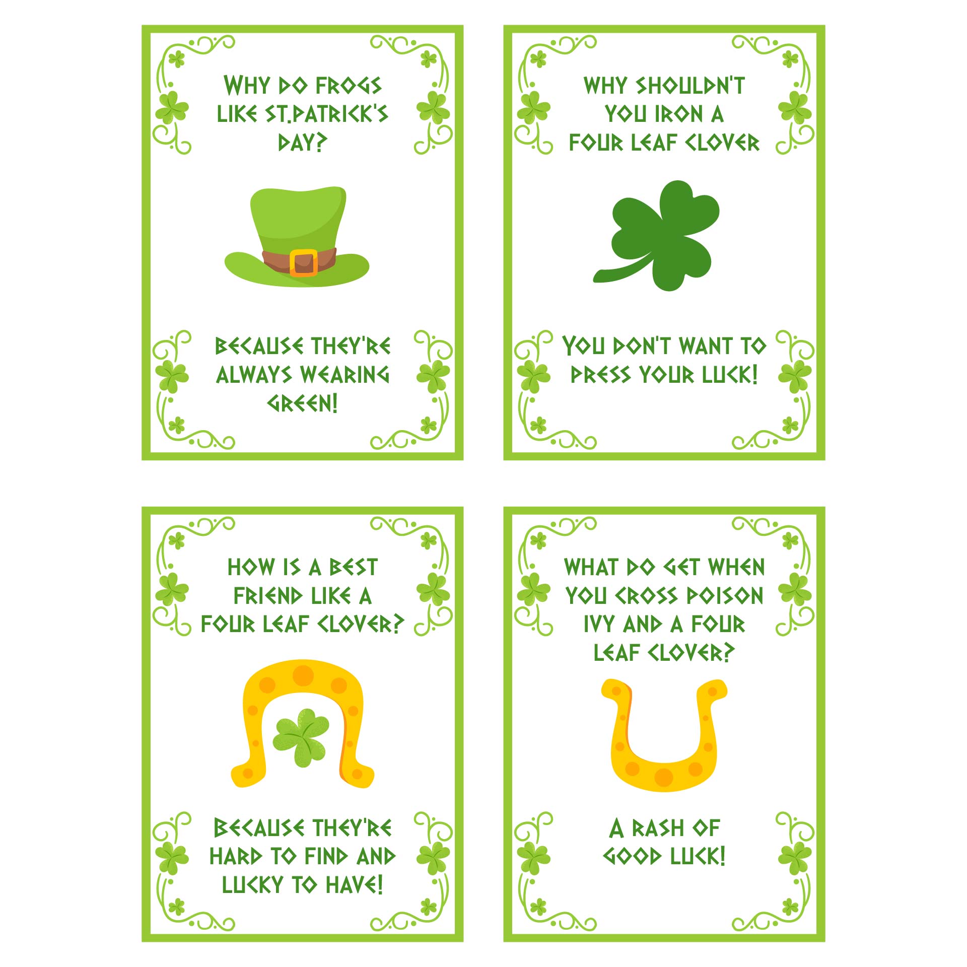 St Patricks Day Printable Lunch Box Notes