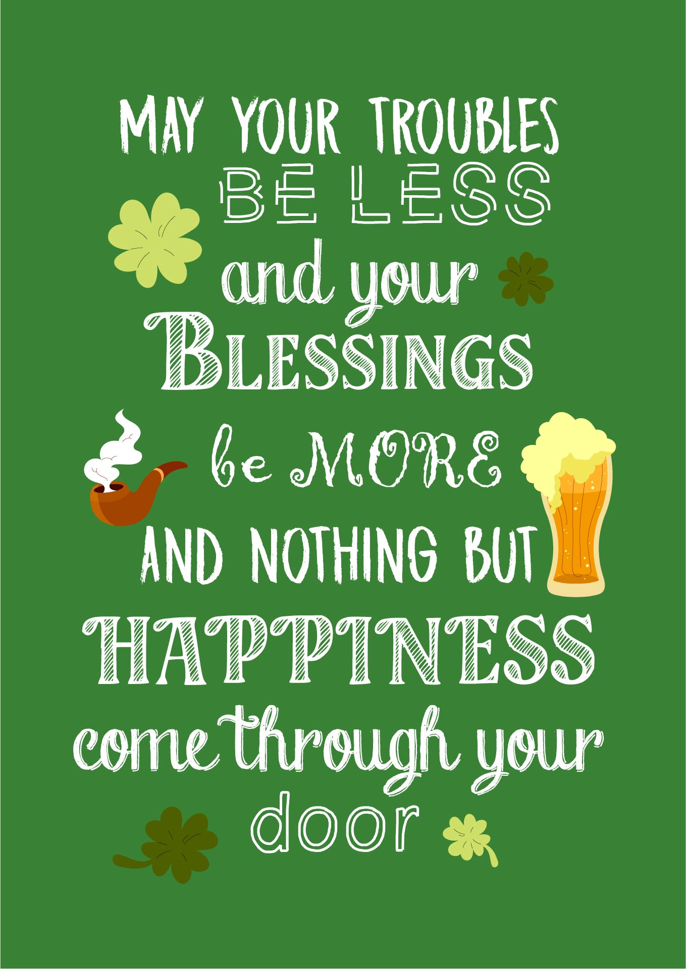 St Patricks Day Quote & Blessings Printable Wall Art