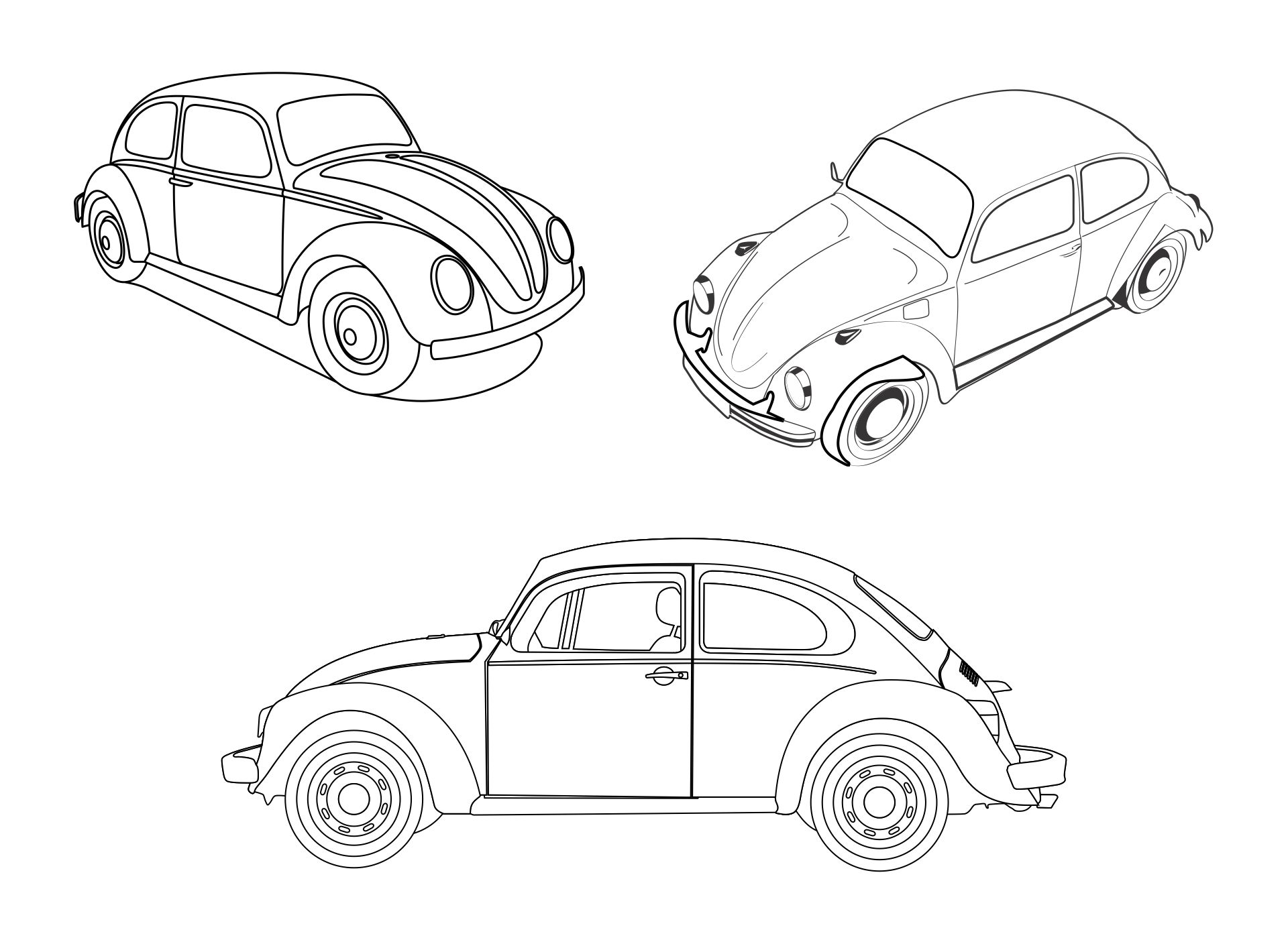 VW Beetle Template Printable
