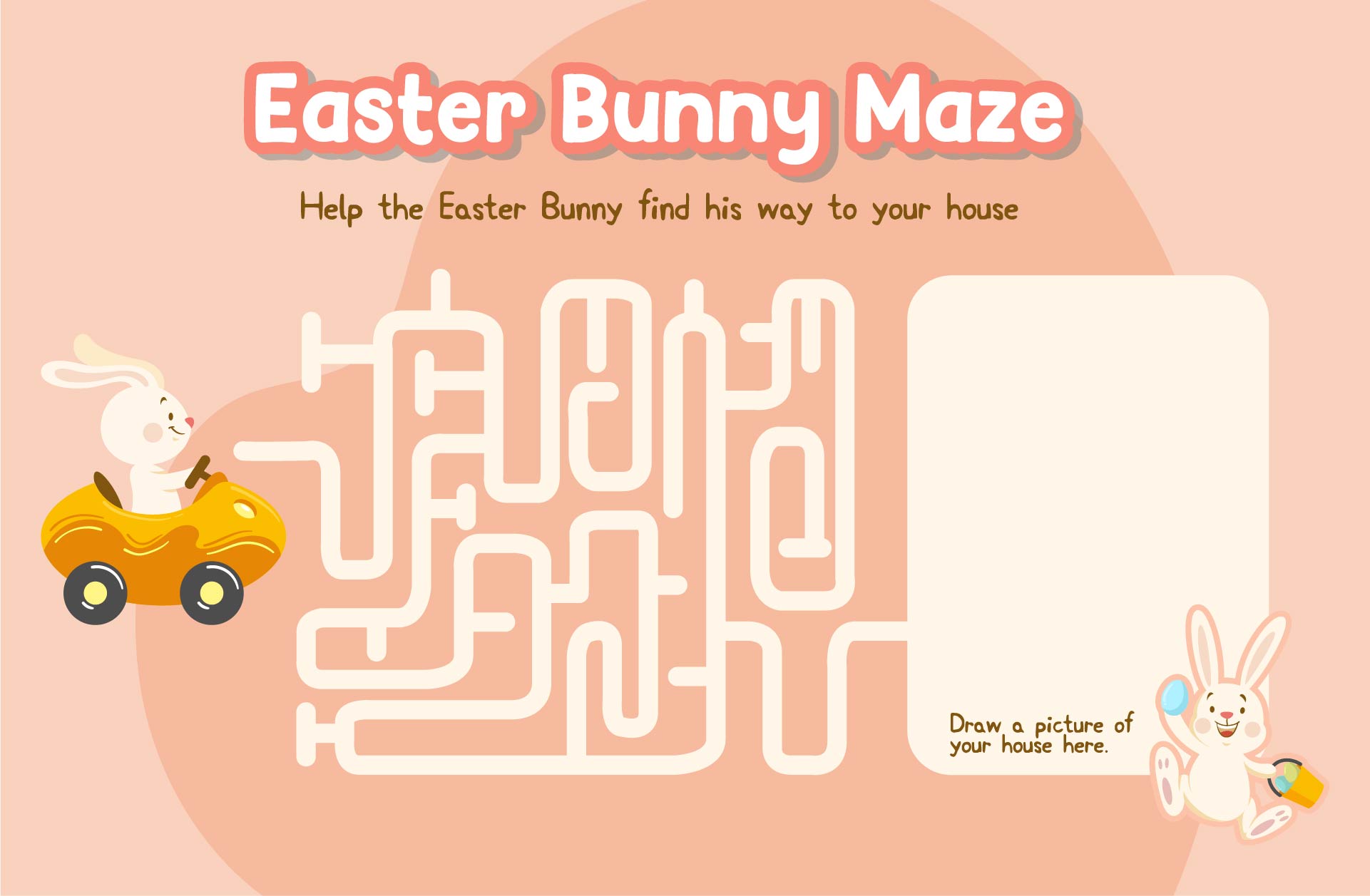 Easter Bunny Maze Printable For Kids