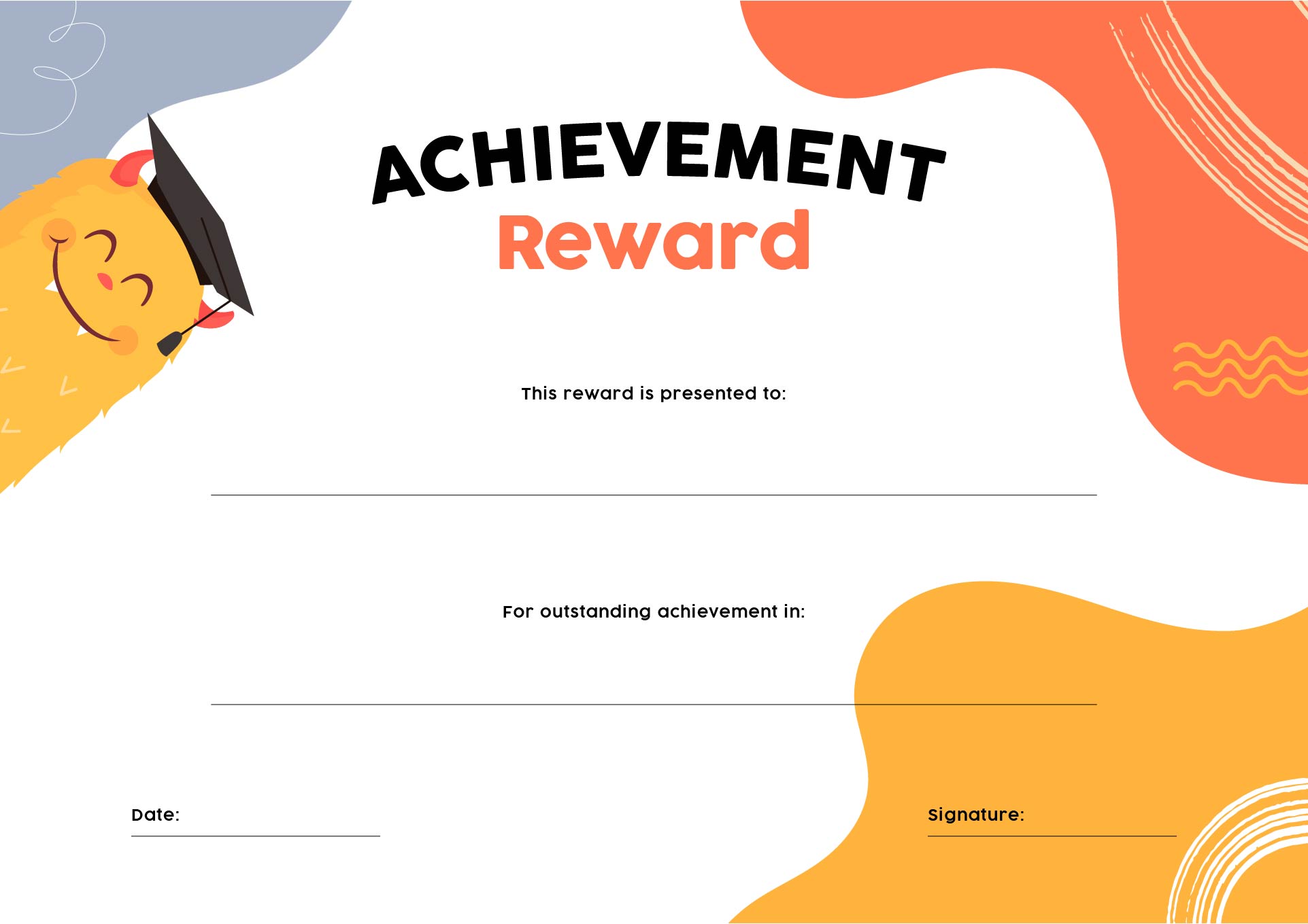Printable Award Certificates For Kids Template