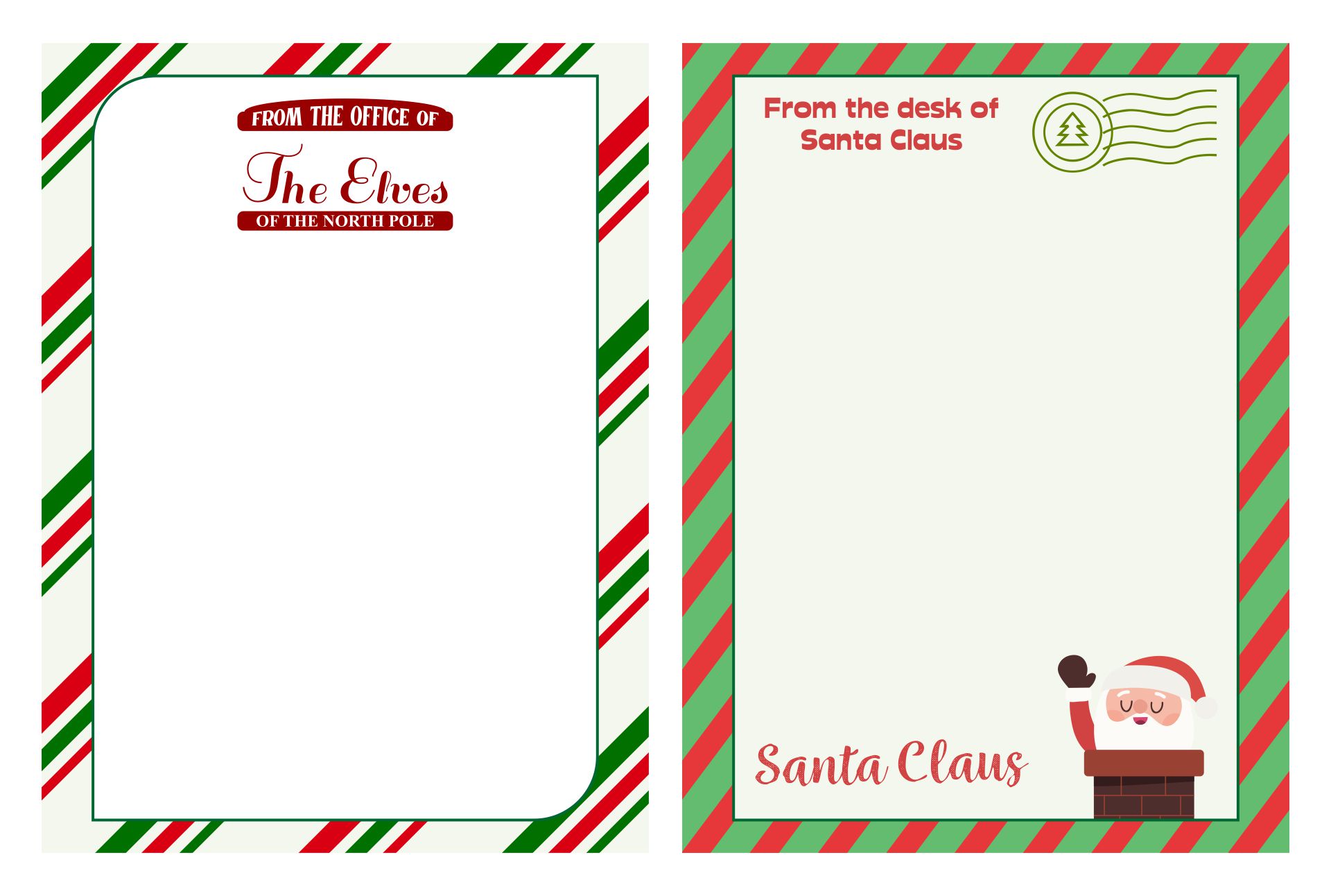 Printable Christmas Letter Templates From The Elves & Santa