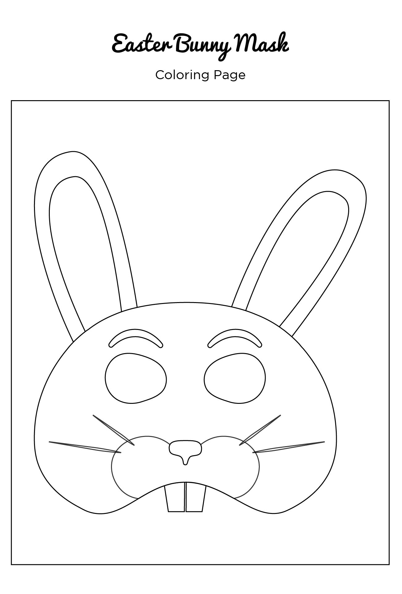 Printable Easter Bunny Mask Printable Coloring Page