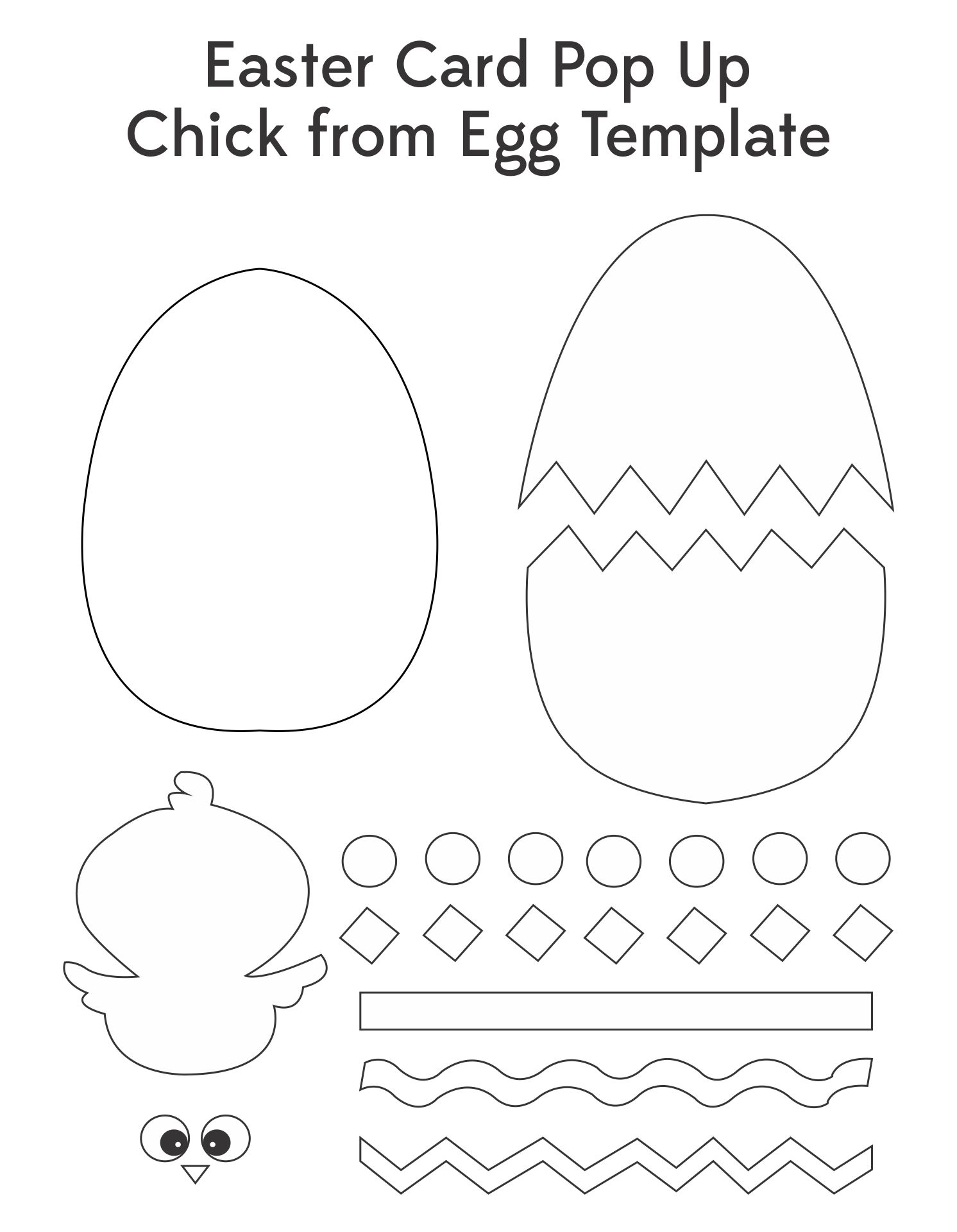 Printable Easter Card Pop Up Chick From Egg Template