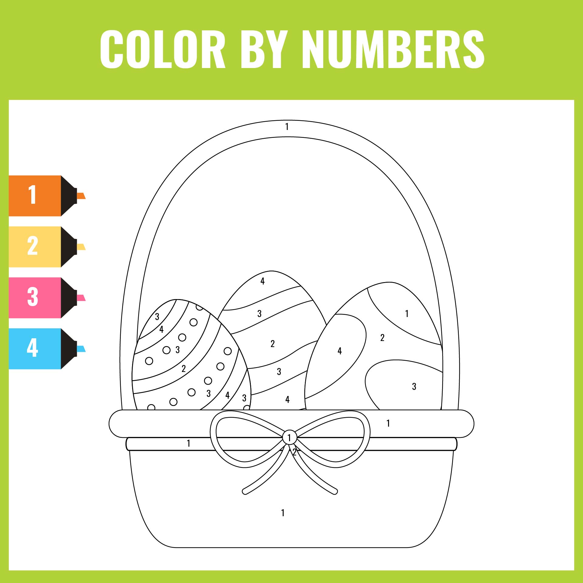 Printable Easter Egg Color Worksheet For Preschoolers