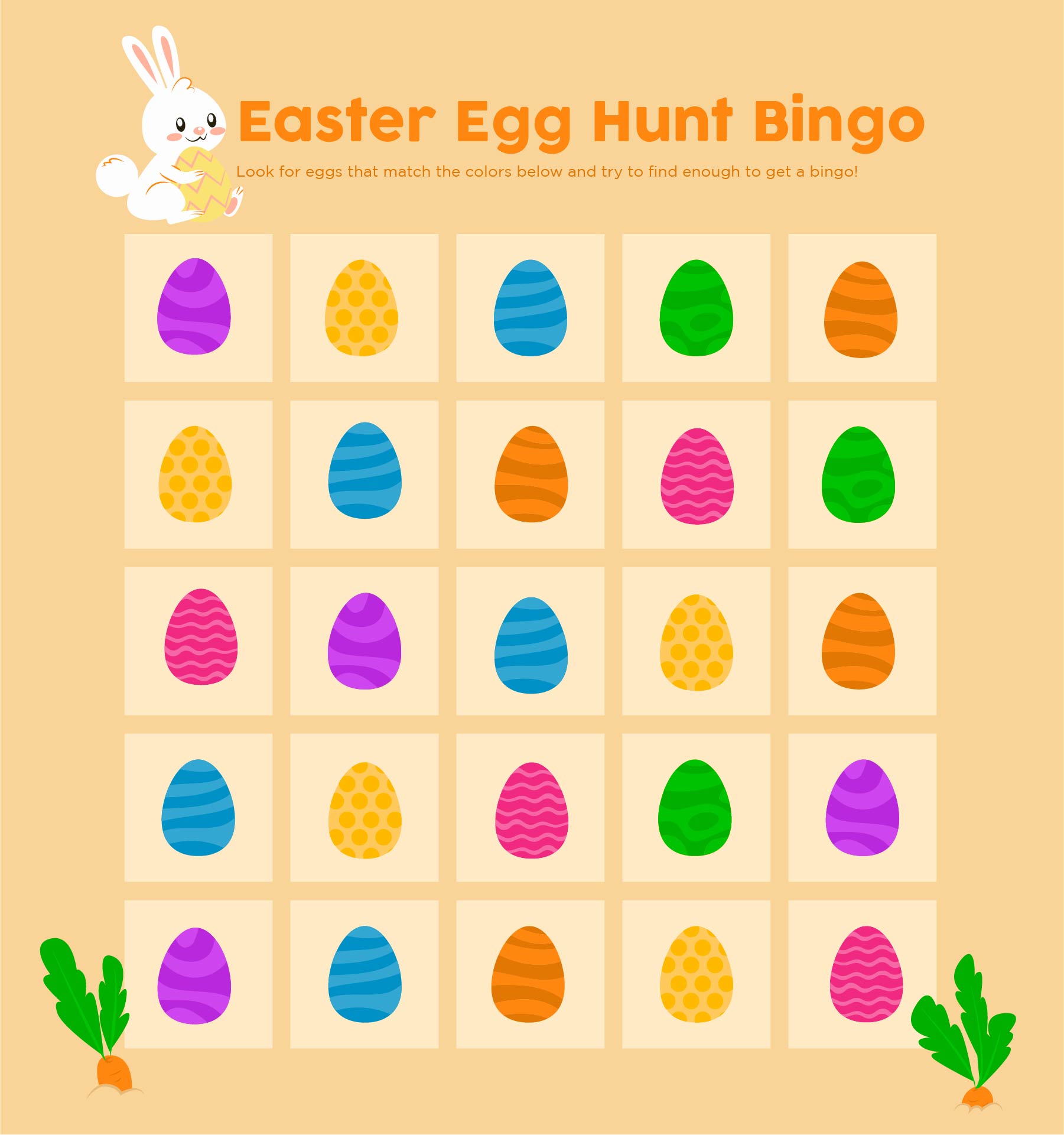 Printable Easter Egg Hunt Bingo Cards