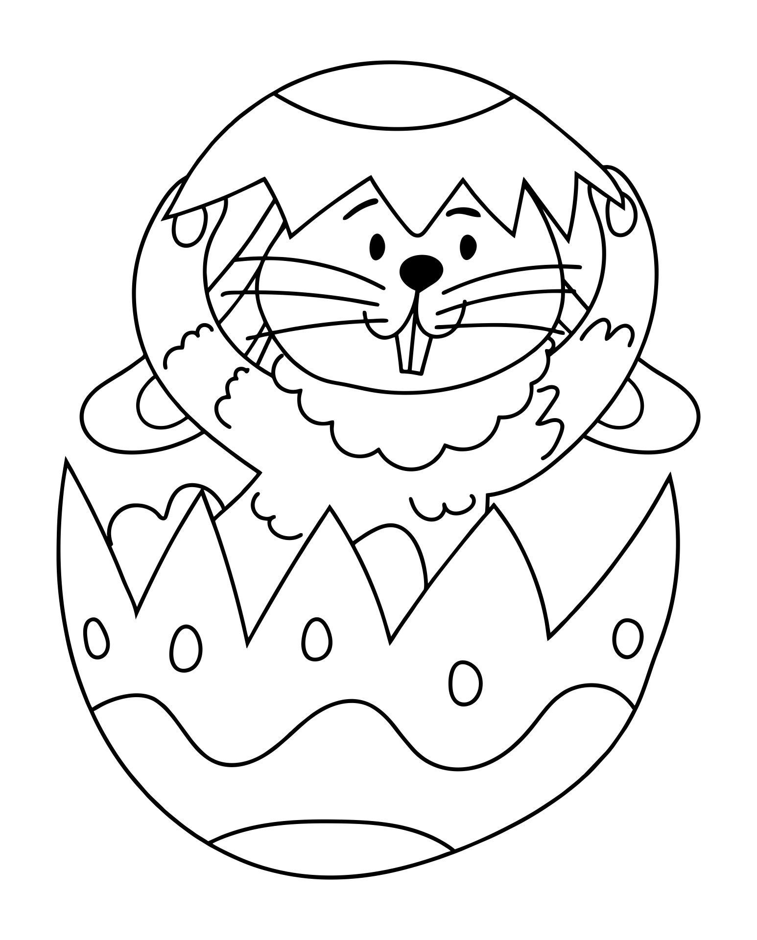 Printable Easter Eggs Surprise Coloring Page