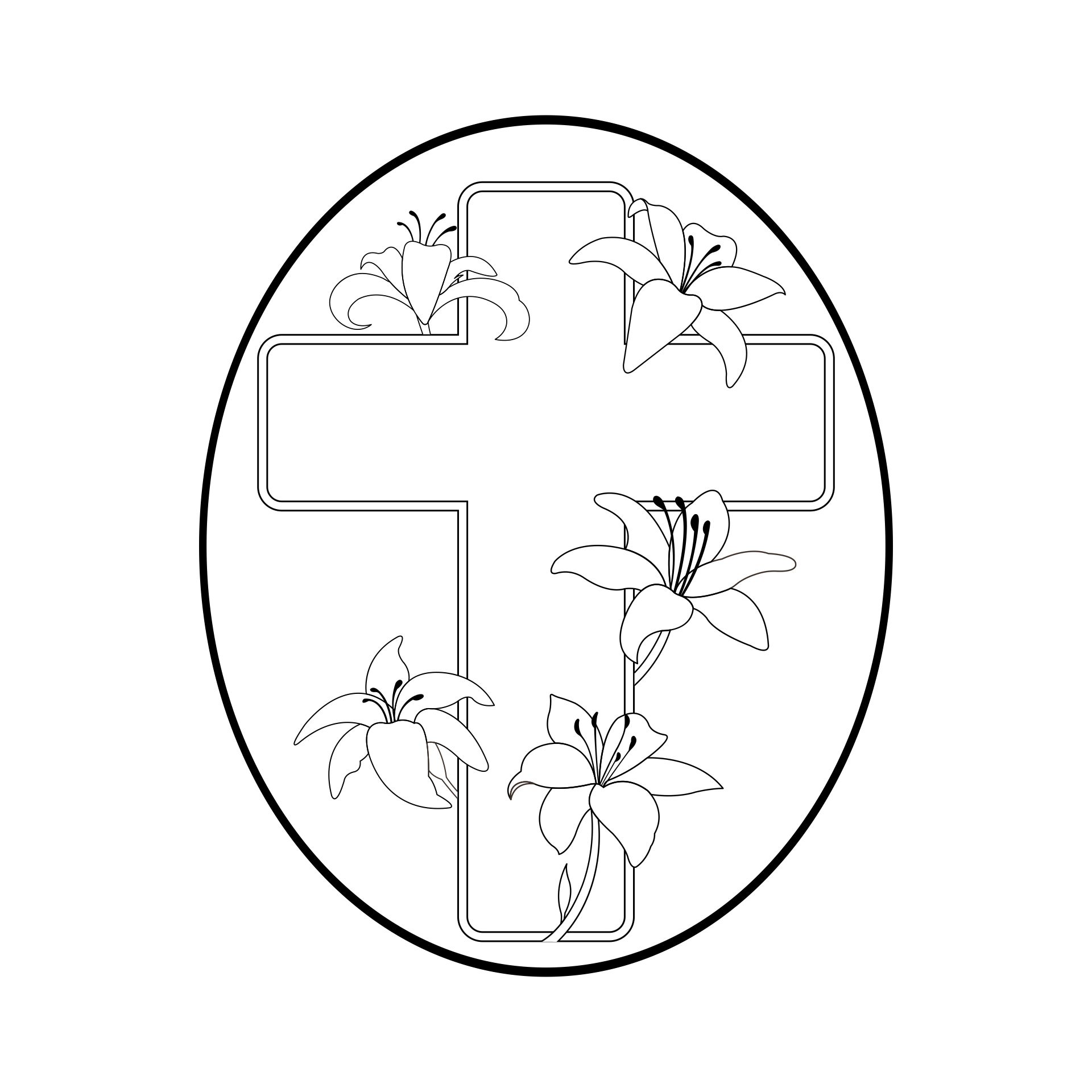 Printable Easter Lilies Coloring Page