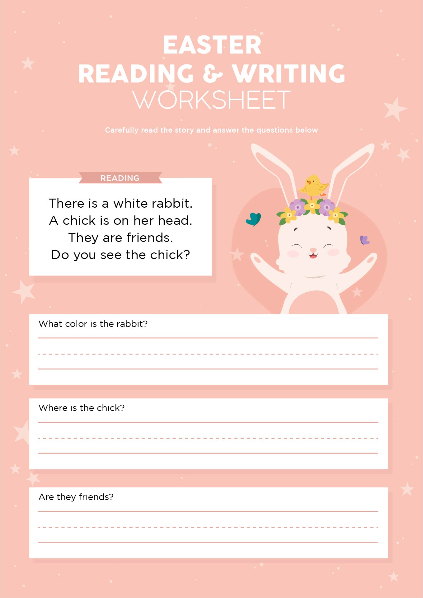 Printable Easter Reading And Writing Worksheets