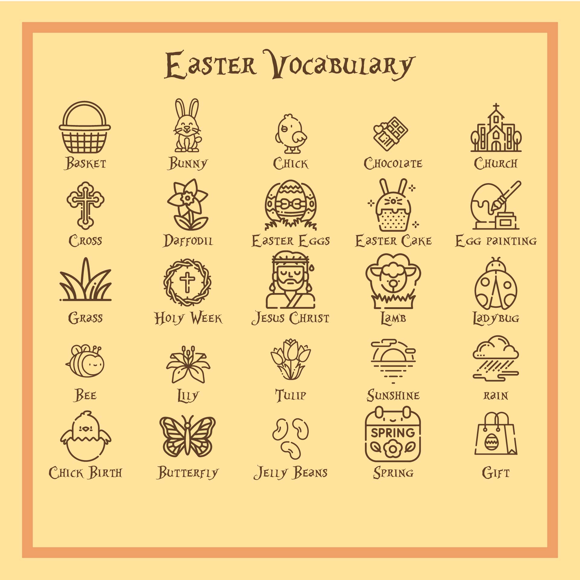 Printable Easter Vocabulary For Kids