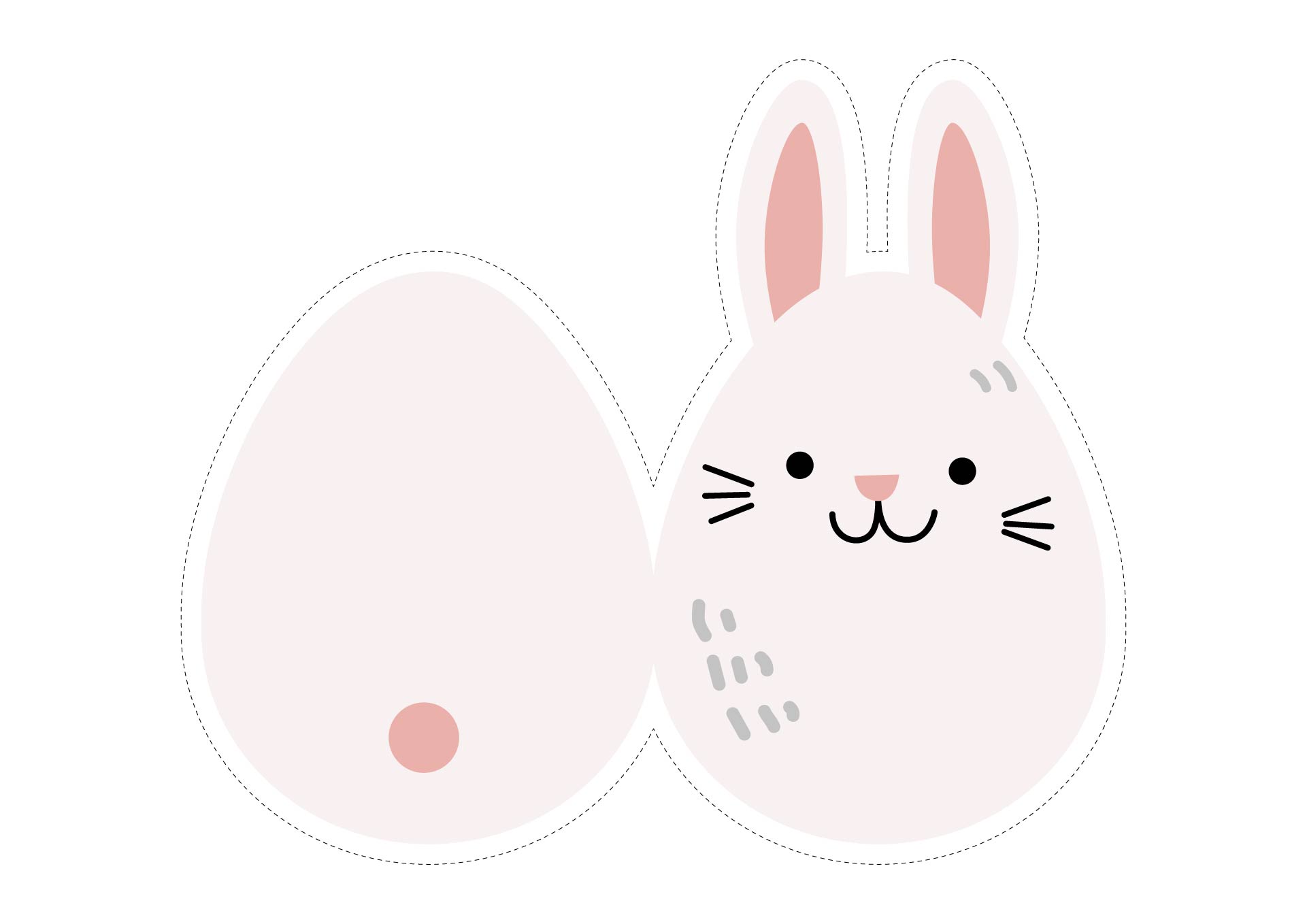 Printable Egg Shaped Easter Bunny Card
